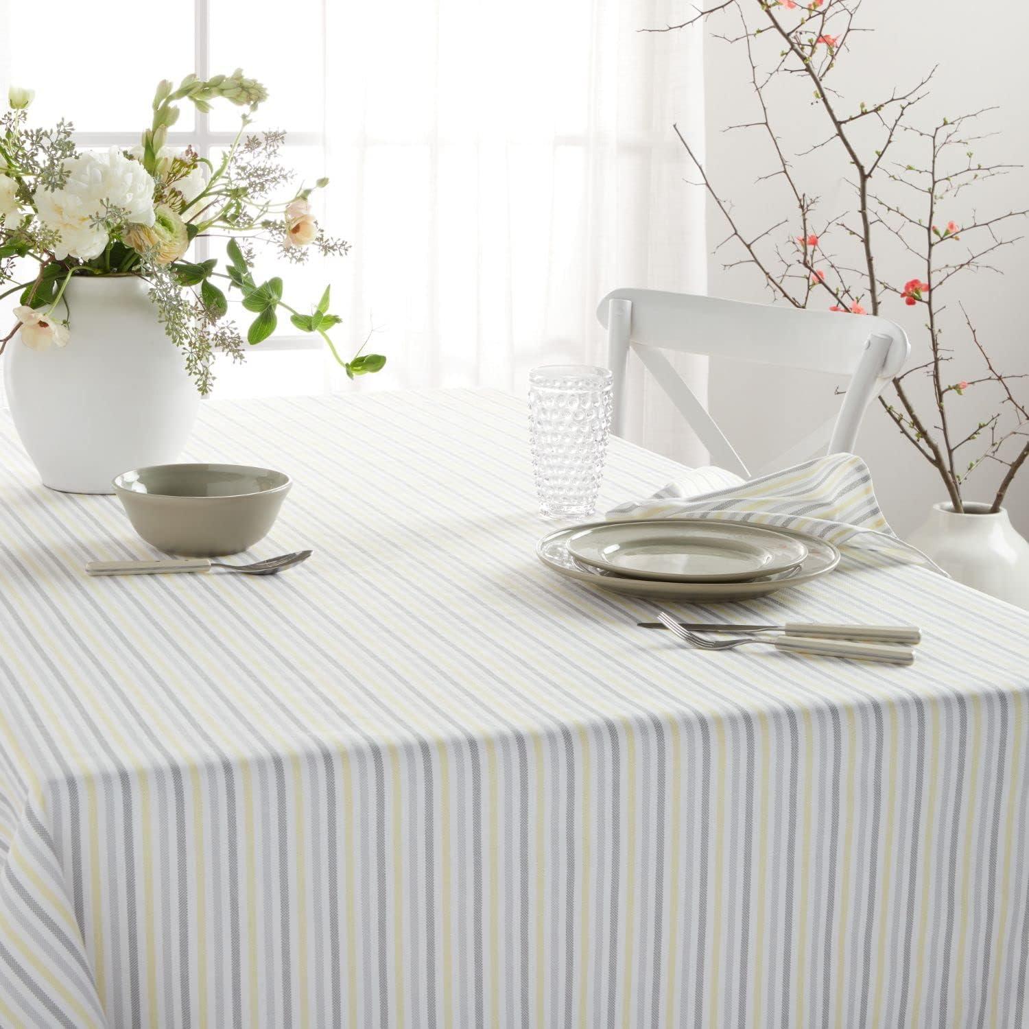 Martha Stewart Daisy Stripe Tablecloth Single Pack