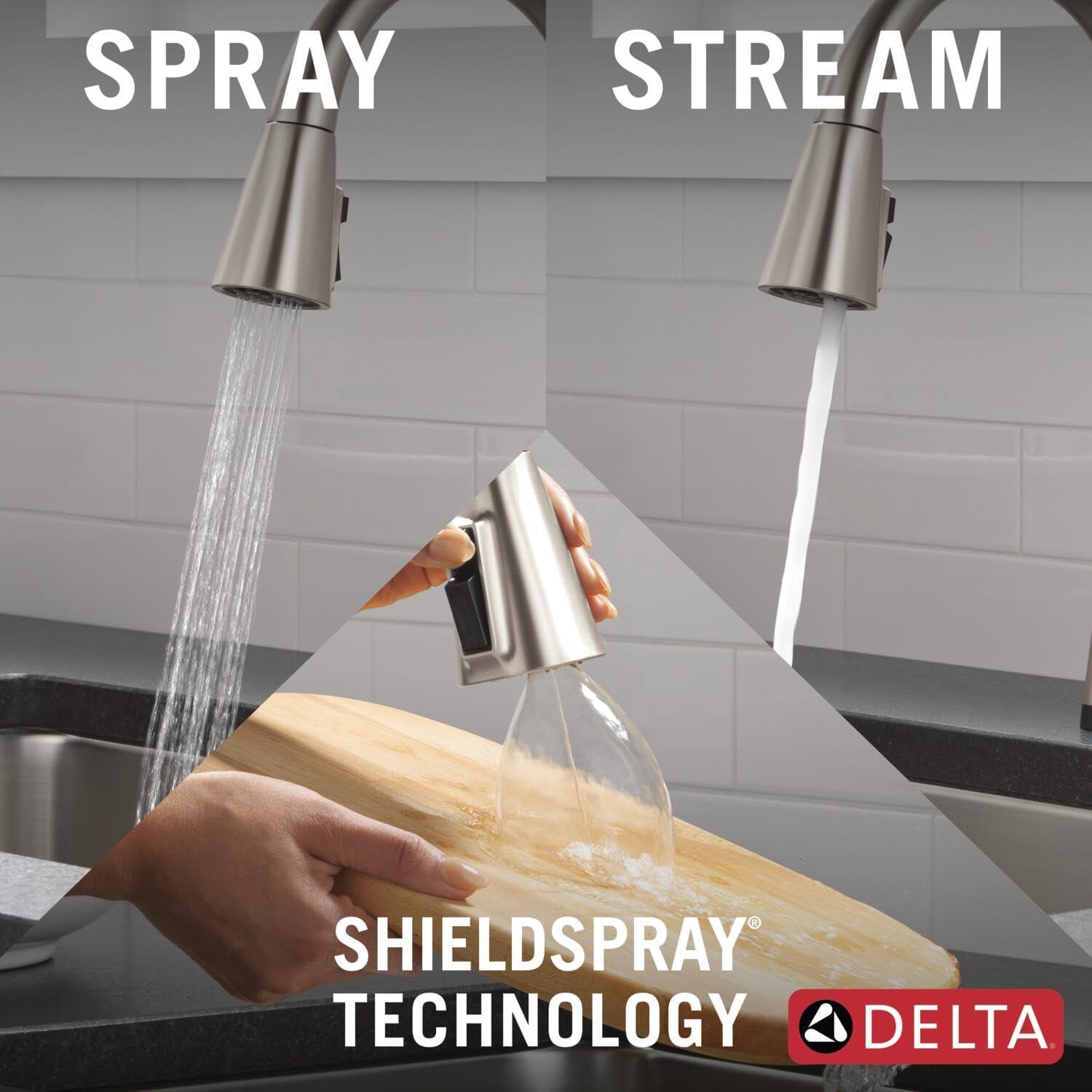 Delta 19802Tlz-Dst Lenta 1.8 GPM Single Hole Pull Down Touchless Kitchen Faucet -