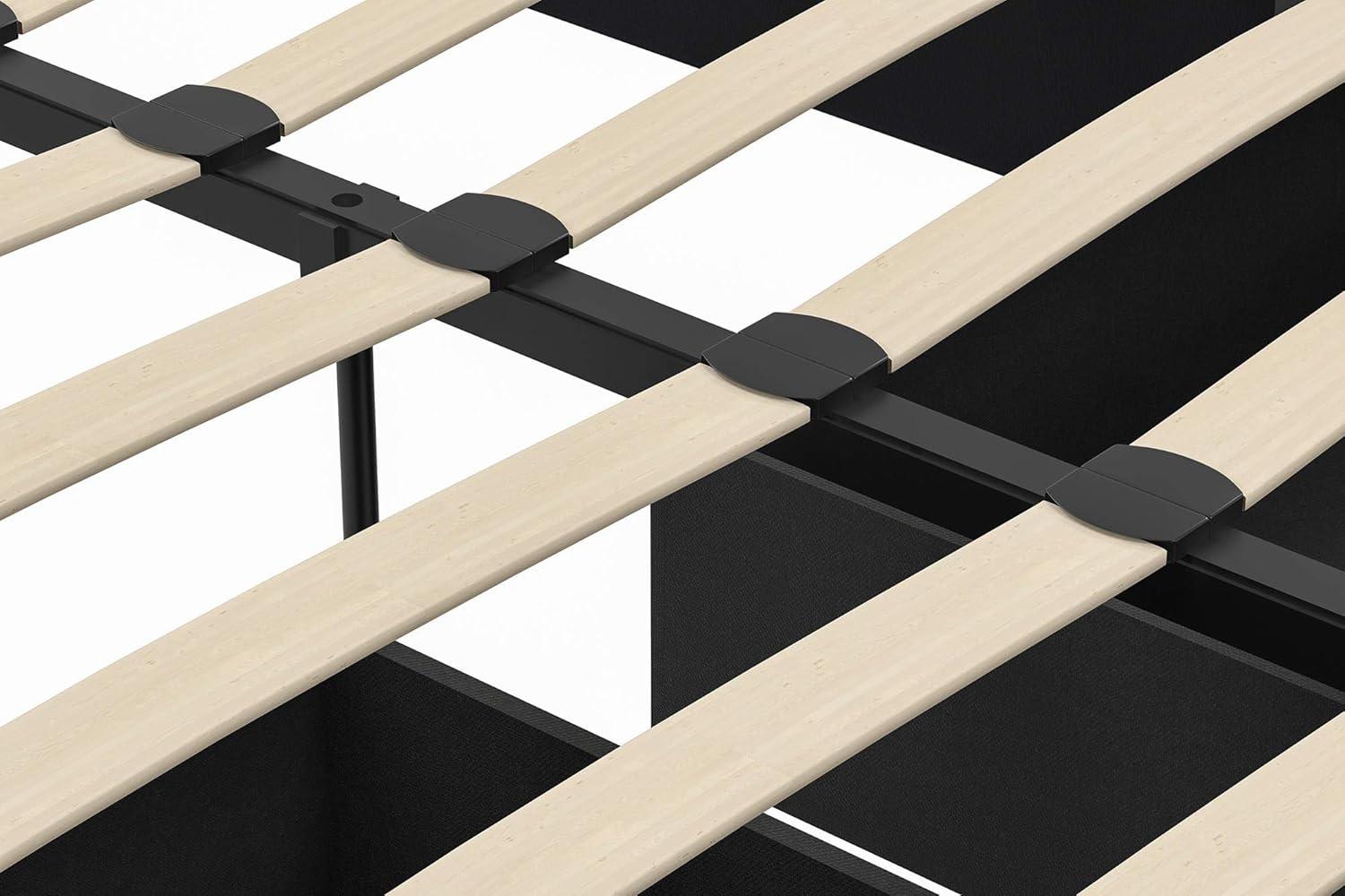 DHP Maven Platform Bed with Storage, Queen, Black Faux Leather
