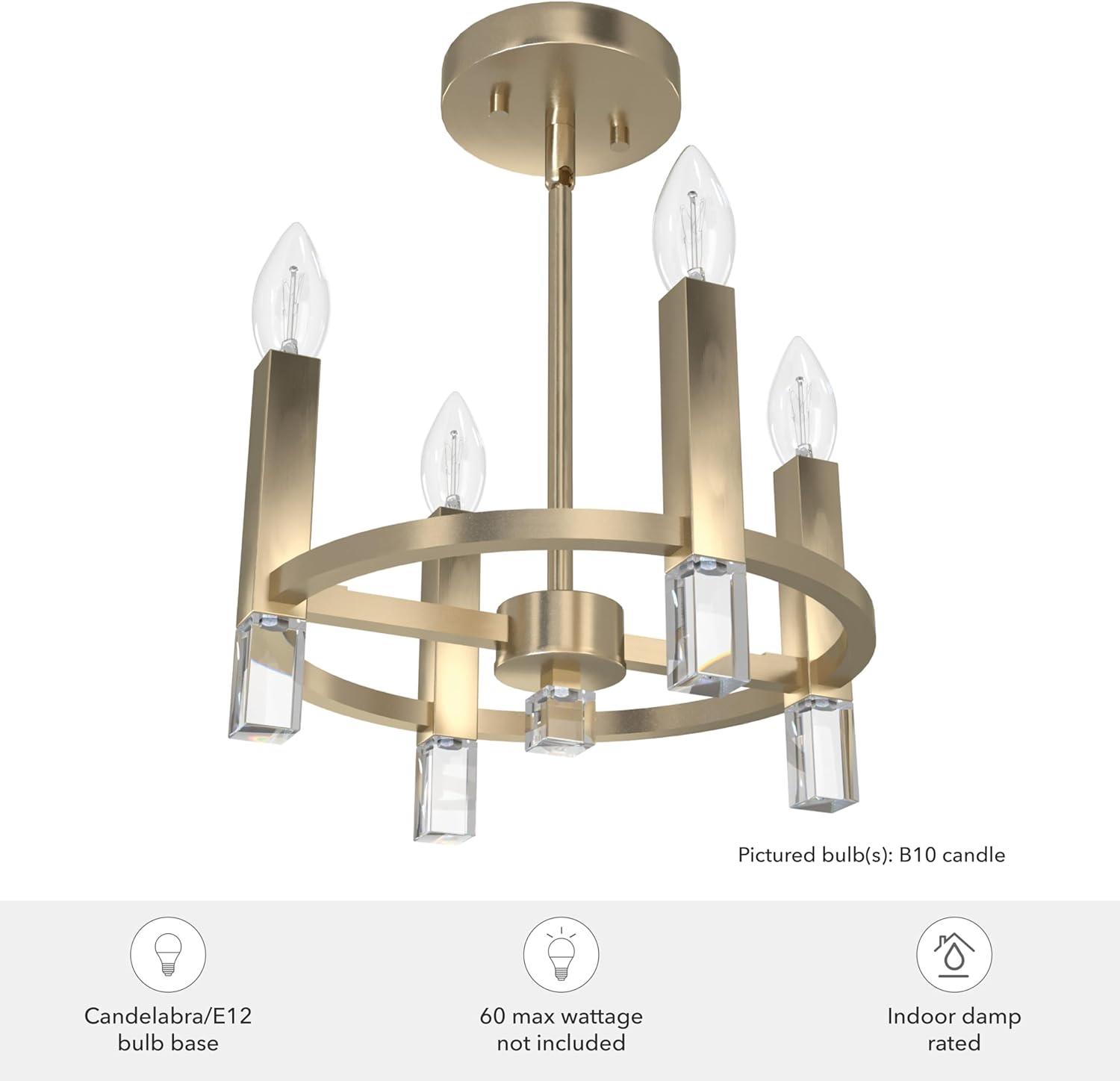 Alturas Gold Semi-Flush Ceiling Light for Indoor/Outdoor Use