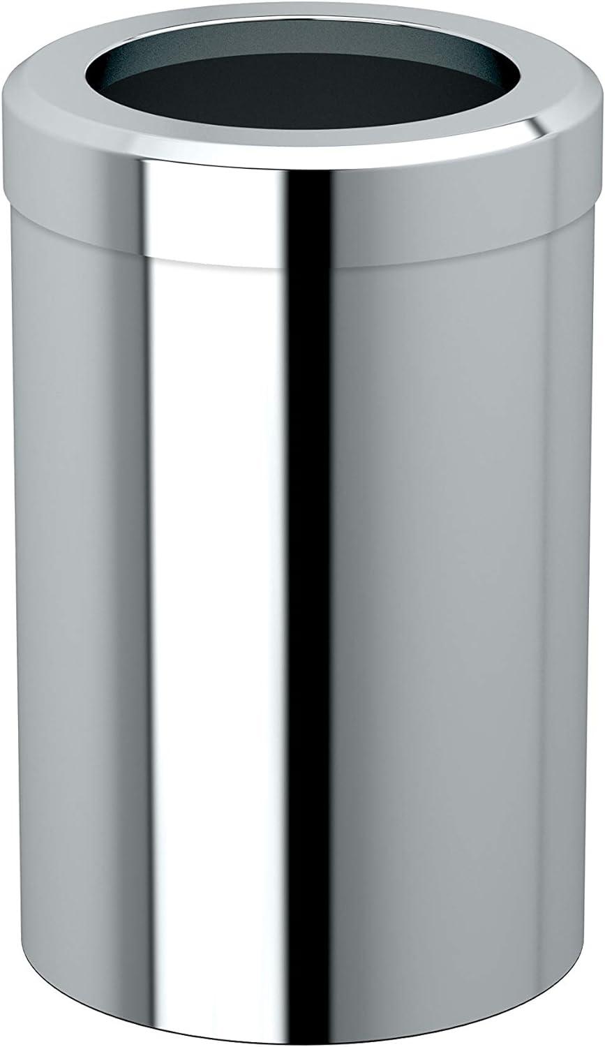 Gold Stainless Steel Round Bathroom Wastebasket with Removable Lid