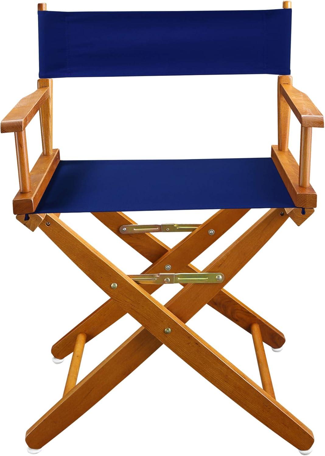 Casual Home Extra-Wide Premium 18" Directors Chair Mission Oak Frame W/Royal Blue Color Cover