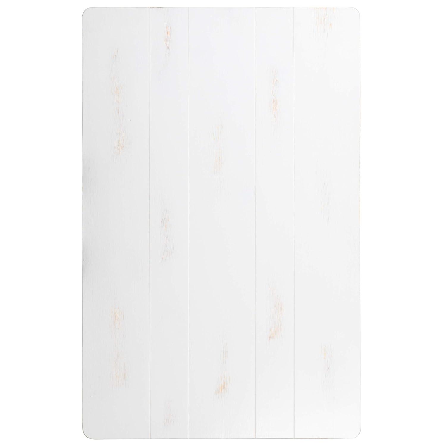 Flash Furniture HERCULES Series 46" x 30" Rectangular Antique Rustic White Solid Pine Farm Dining Table