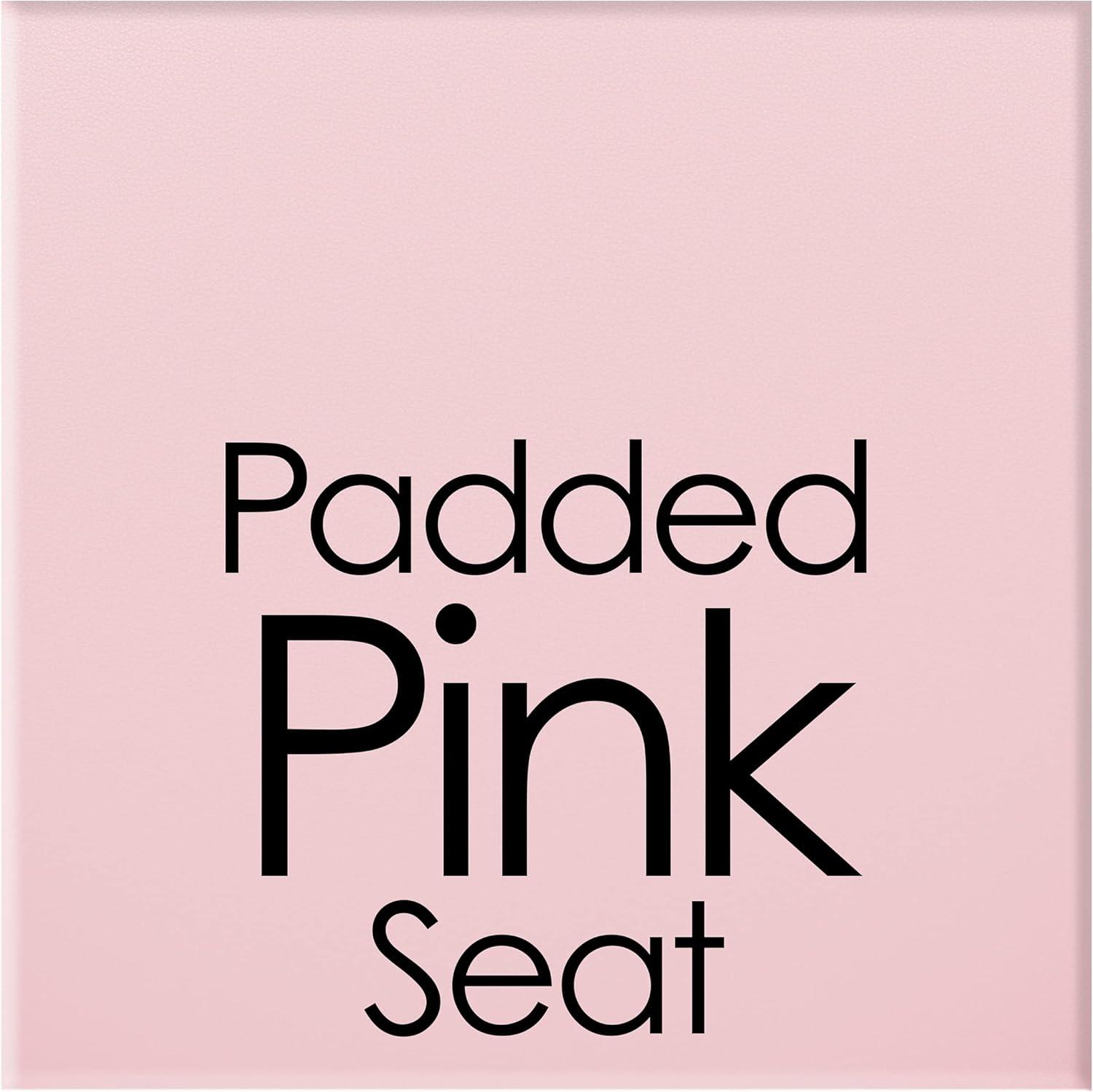 Trademark Global 24 x 14.5 in. Home Collection Cushioned Folding Stool - Pink