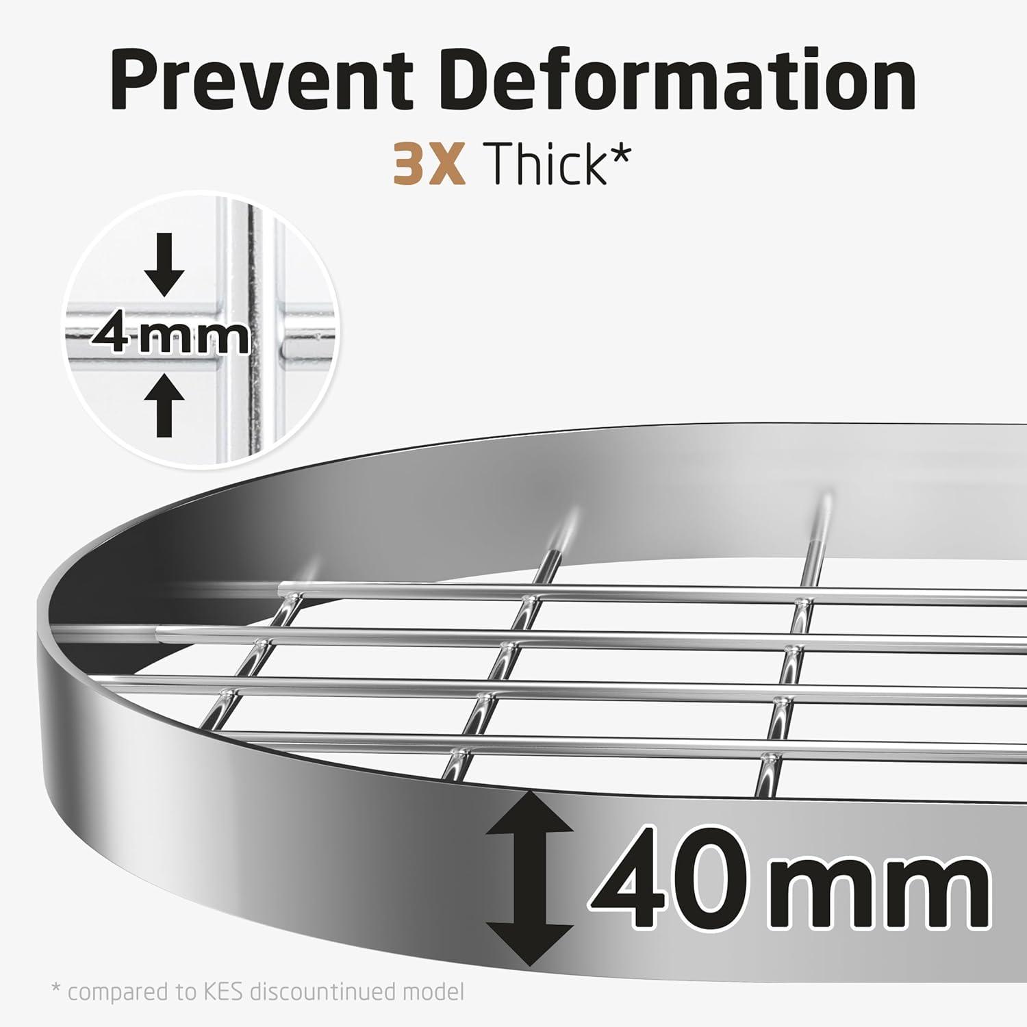 KES 34 Inch Heavy Duty Chrome Hanging Pot Rack Ceiling Mount, Oval Pot and Pan Hanging Rack, Pan Hanger for Kitchen Storage Organizer with 20 S Hooks (For 16" and 24" Ceiling Stud), KUR221S85-CH