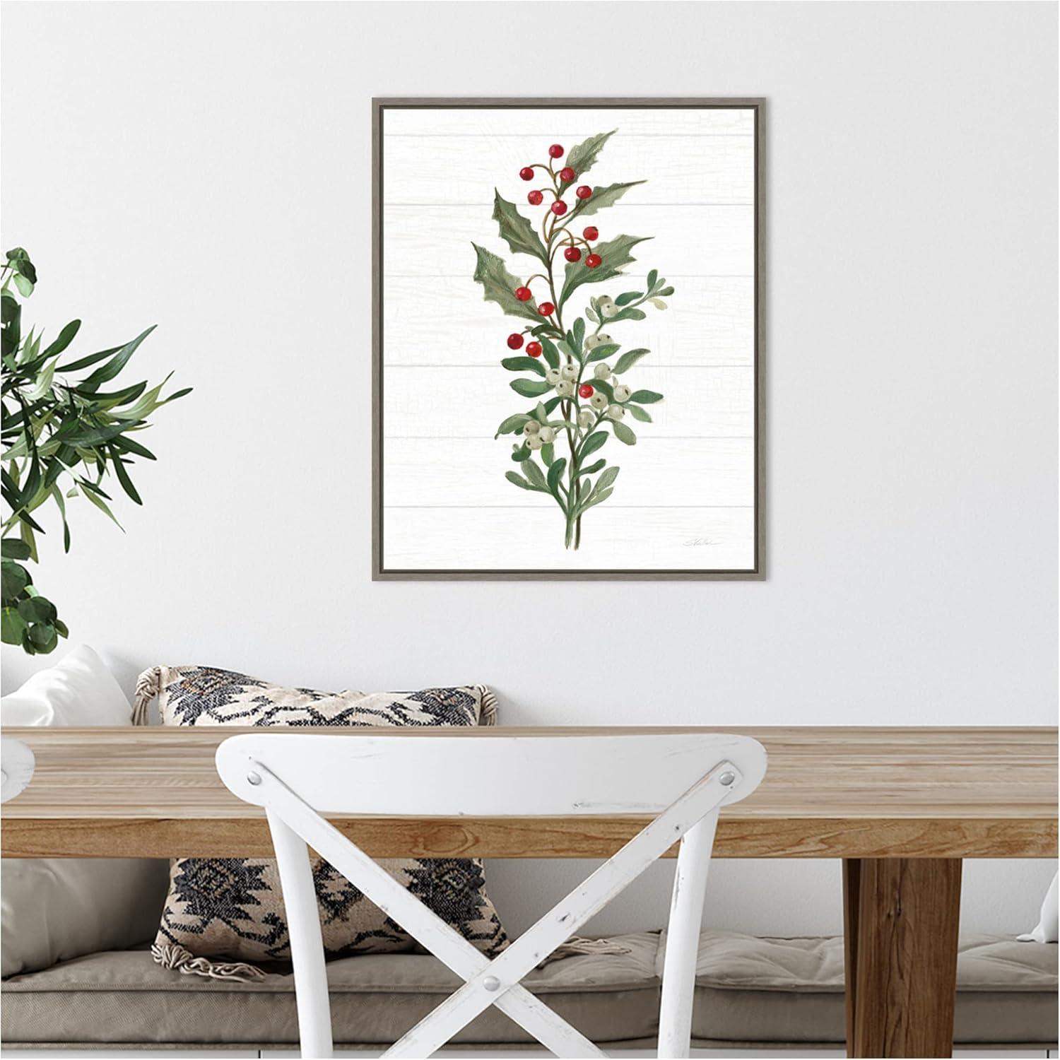 Amanti Art Christmas Moments V (Holly) by Silvia Vassileva Canvas Wall Art Print Framed 16 x 20-in.