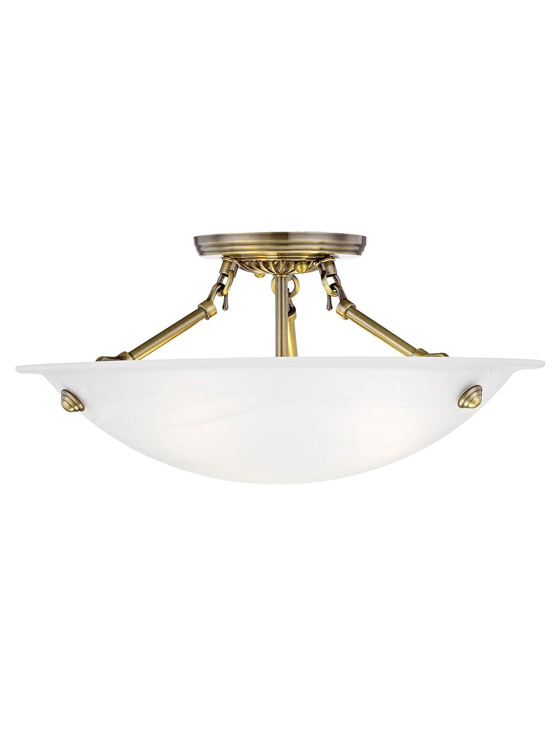 Livex Lighting Oasis 3 - Light Flush Mount in  Antique Brass