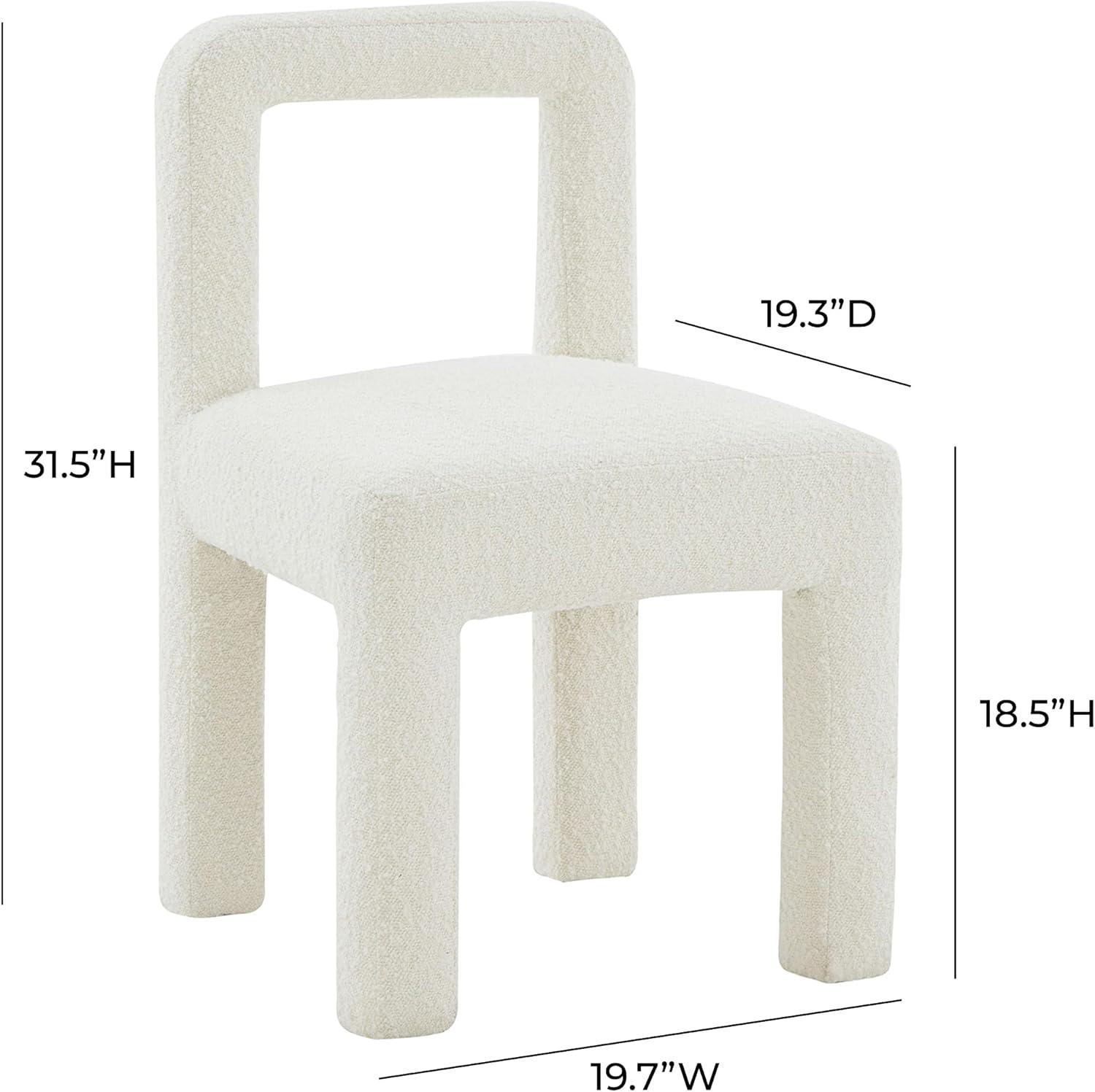 Hazel Cream Boucle Upholstered Pine Dining Chair