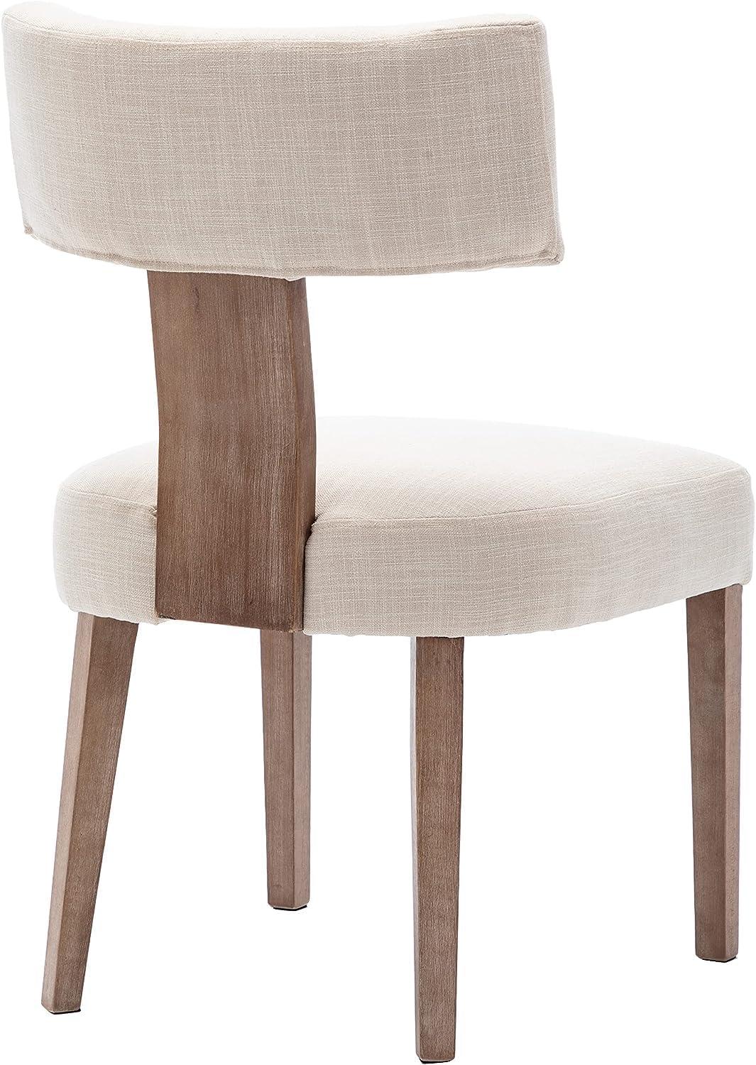 Gracie Oaks Inelda Mid Century Upholstered Dining Chairs Side Chairs Farmhouse Faux Leather Dining Chair with Wood Legs (Set of 2)
