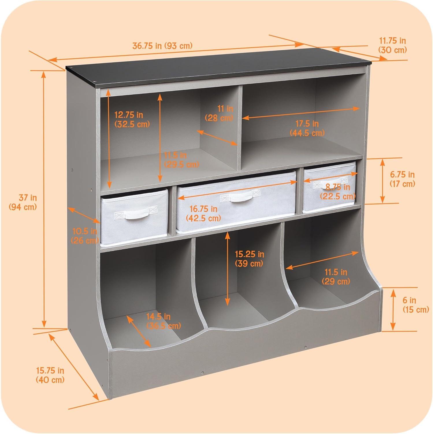Badger Basket Combo Bin Storage Unit with Three Baskets  (Gray)