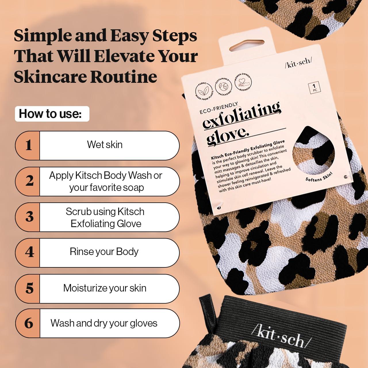 Kitsch Eco-Friendly Exfoliating Glove - Leopard