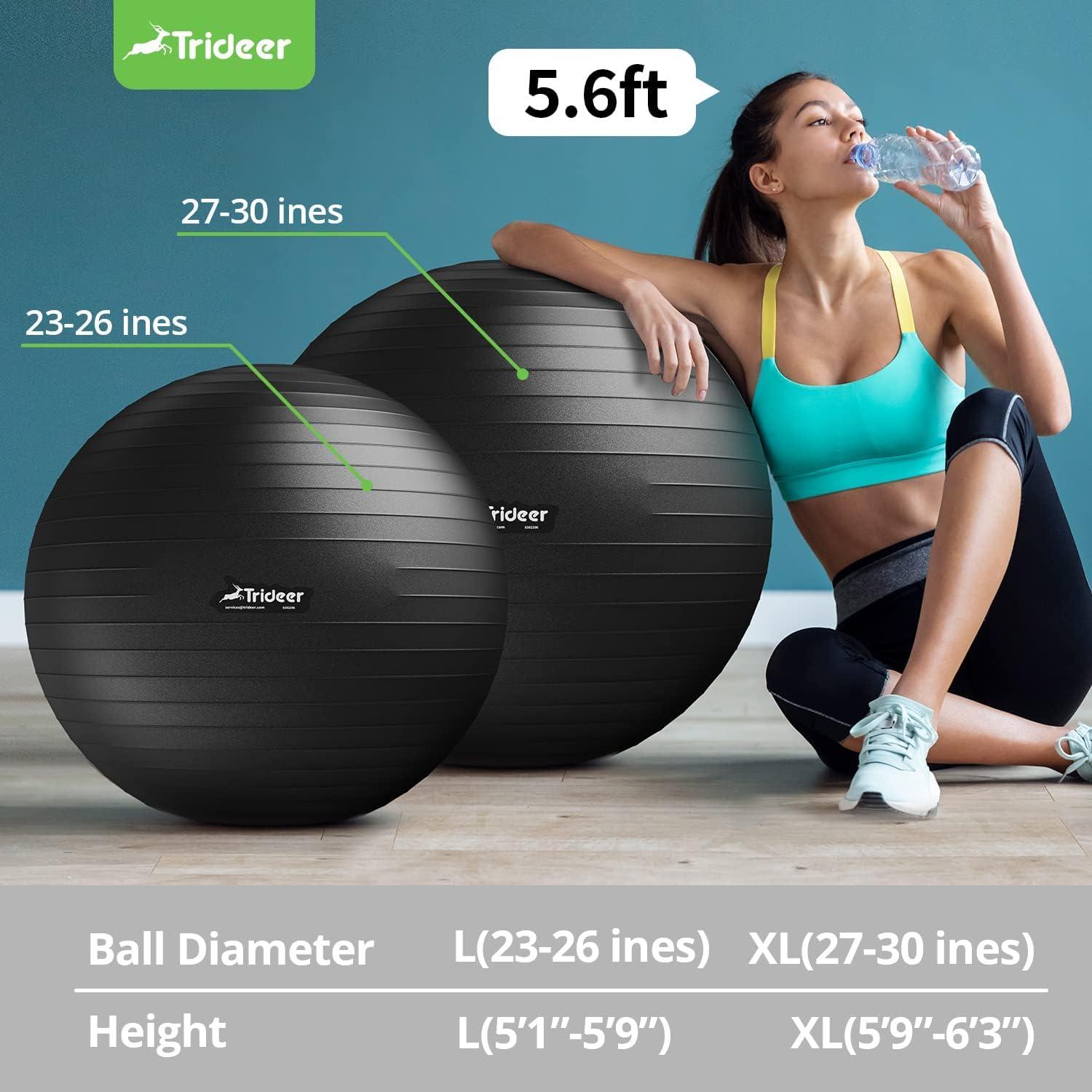 Trideer Ball Chair Yoga Ball Chair Exercise Ball Chair with Base & Bands for Home Gym Workout Ball for Abs, Stability Ball & Fitness Ball Seat to Relieve Back Pain