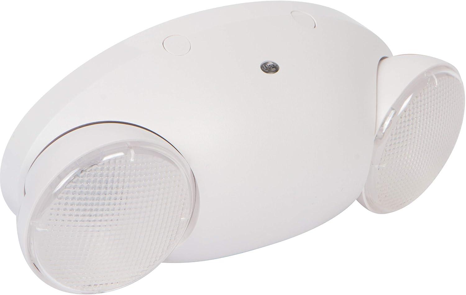 White Thermoplastic LED Emergency Light with Dual Heads