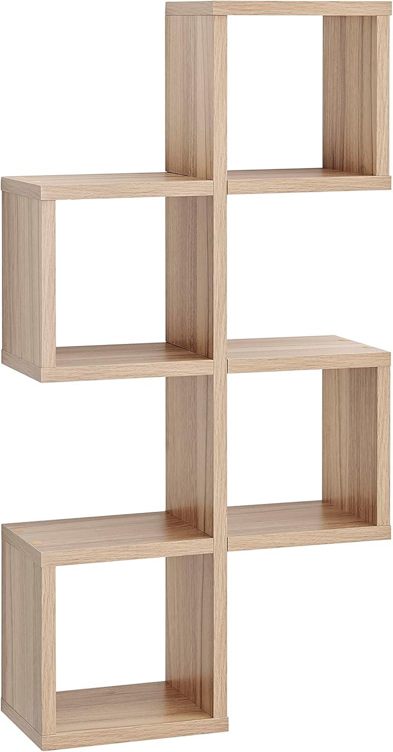Danya B. 30" x 15.25" Cubby Chessboard Wall Shelf Chestnut - MDF, Contemporary Design, Interlocking