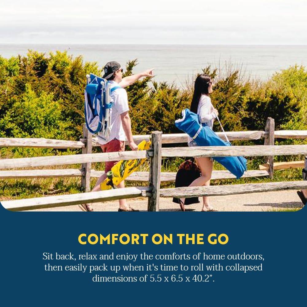 GCI Outdoor Pod Rocker Beach Chair, Saybrook Blue