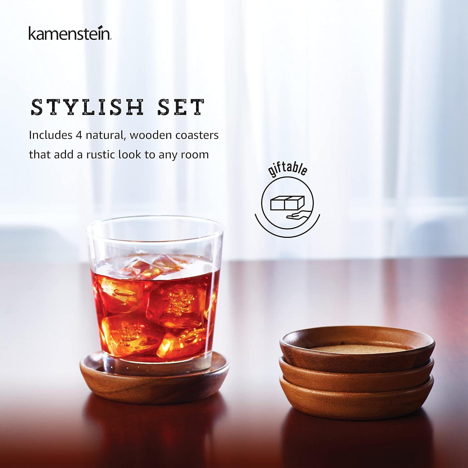 Kamenstein Kamenstein Stackable Acacia Wood and Cork Coasters (Set of 4)