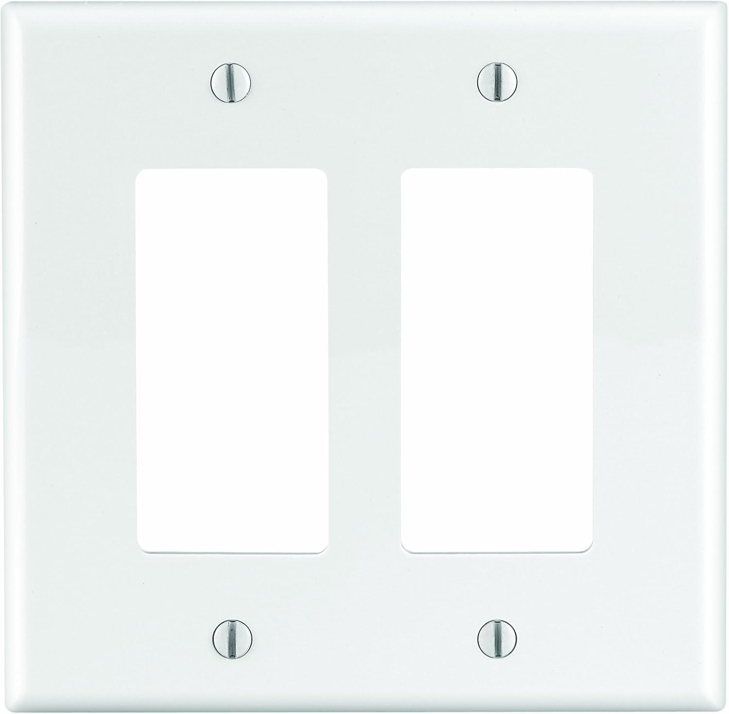 White Thermoplastic 2-Gang Midway Wallplate