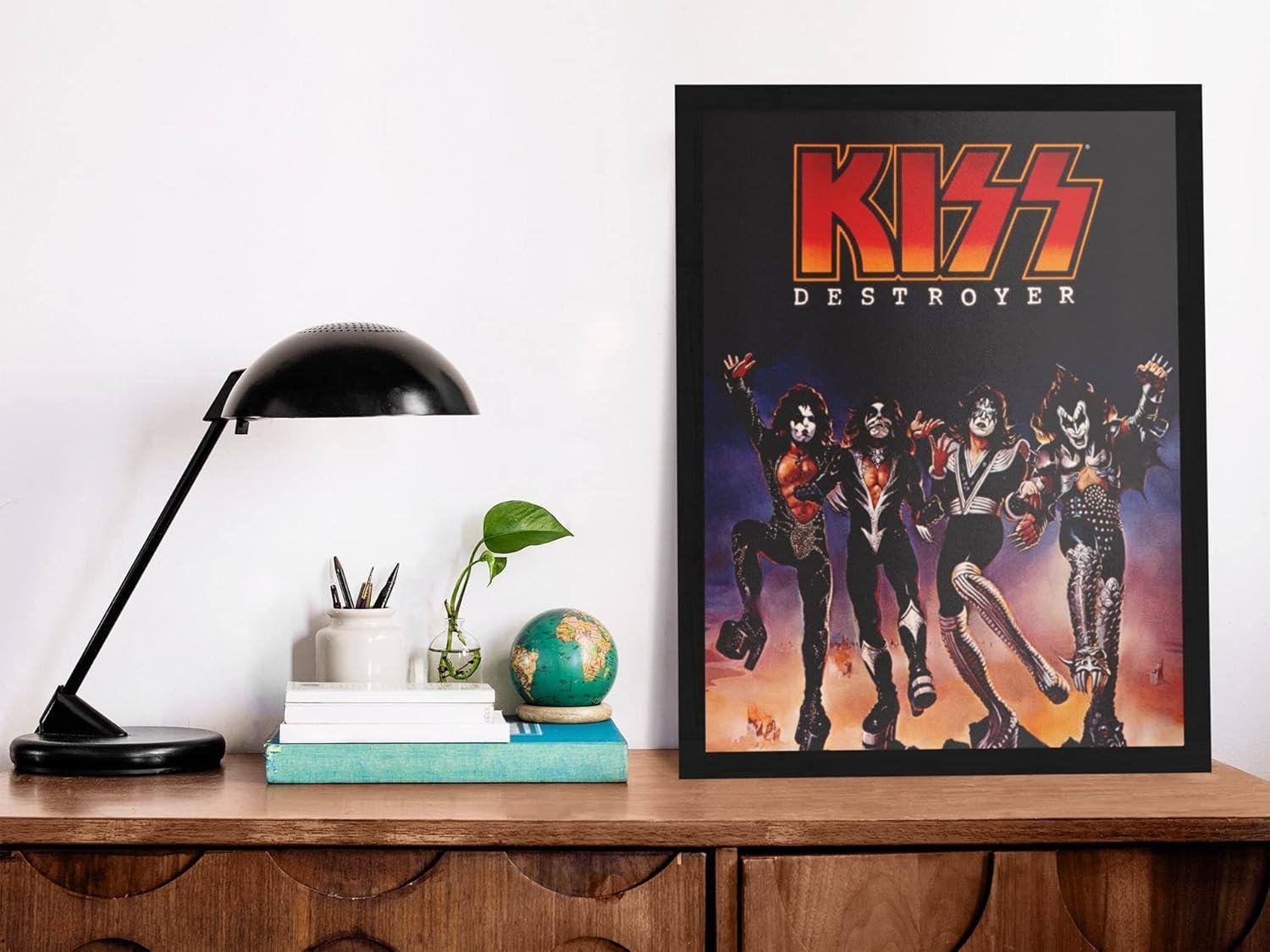 Kiss Band Destroyer Poster Album Cover Merchandise Collectibles Kiss Memorabilia Heavy Metal Music Merch 1970s Retro Vintage Cool Wall Decor Room Home Gift Cool Wall Art Print Poster 12x18