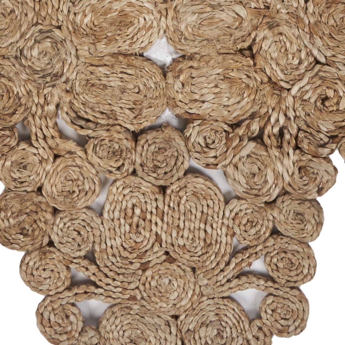 LR Home Hugo Solid Jute Table Runner, Natural 6’8” Length