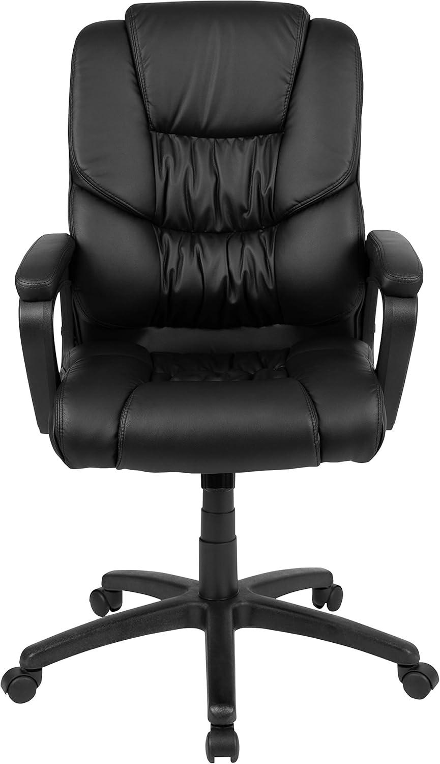 Flash Furniture Big & Tall LeatherSoft Ergonomic Office Chair with Padded Armrests