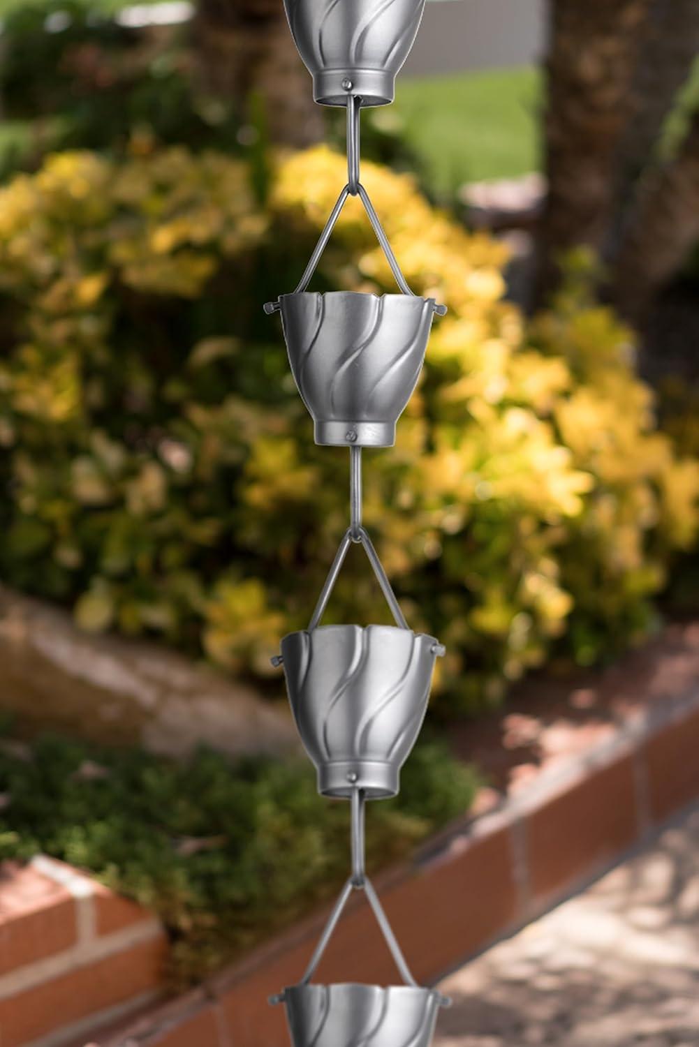 Monarch Rain Chains Aluminum Akira Rain Chain Replacement Downspout for Gutters