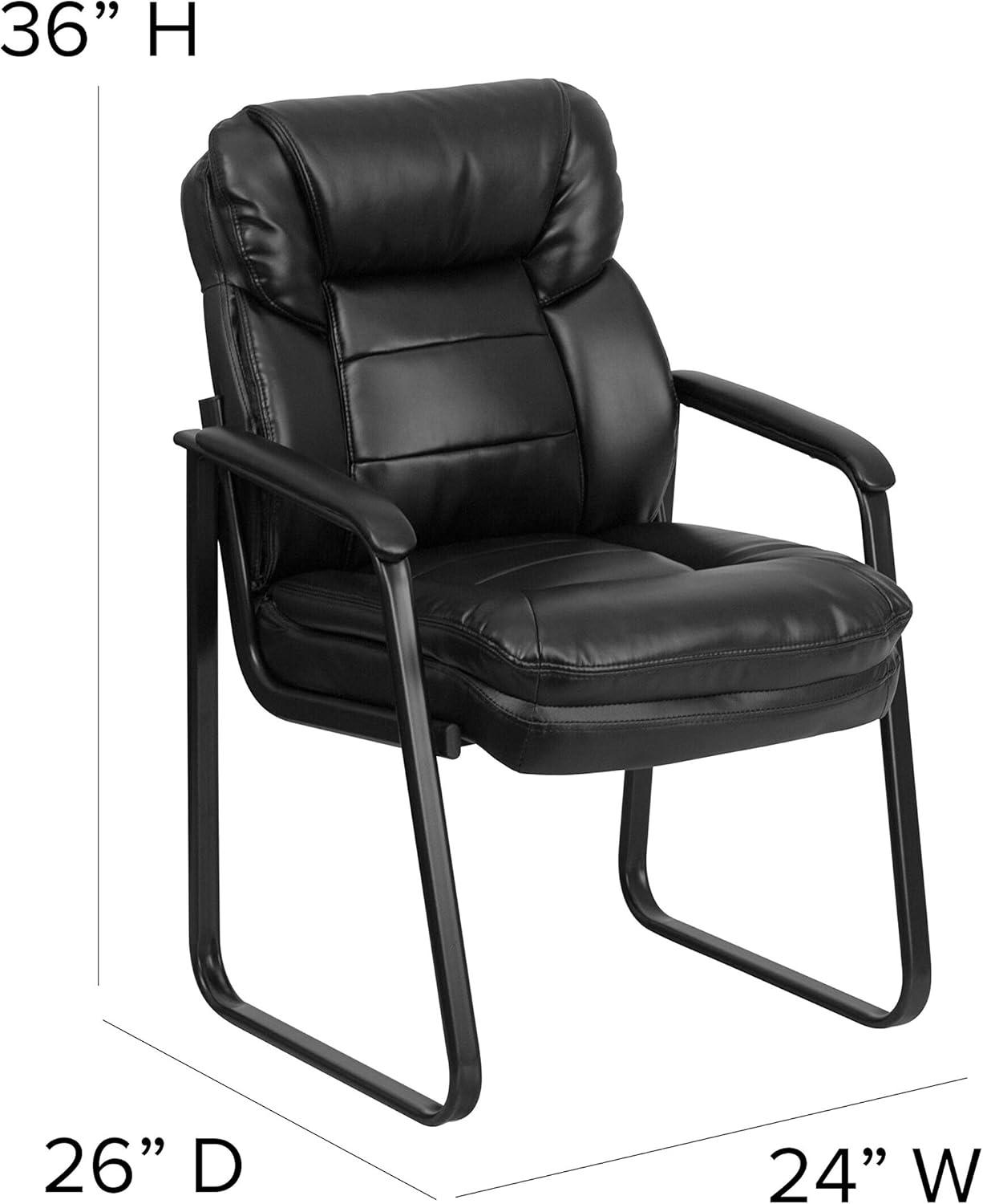 Flash Furniture Isla Modern LeatherSoft Executive Side Reception Chair with Sled Base by Flash Furniture