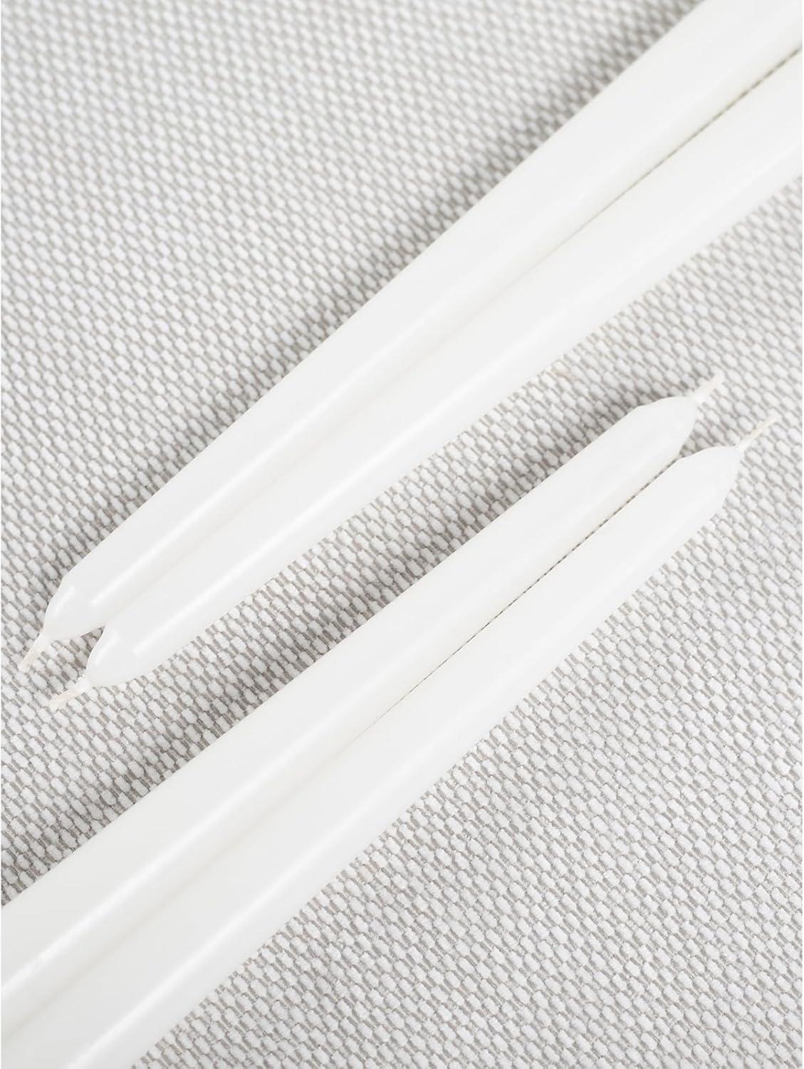 Candwax 10 inch Taper Candles Set of 4 - Dripless Taper Candles and Unscented Candlesticks - Perfect as Dinner Candles and Household Candles - White Candles