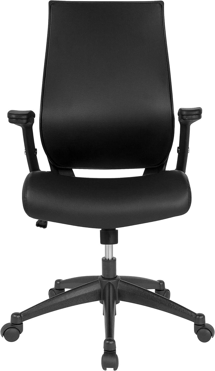 Flash Furniture Magruder High Back LeatherSoft Executive Chair with Molded Seat and Adjustable Arms