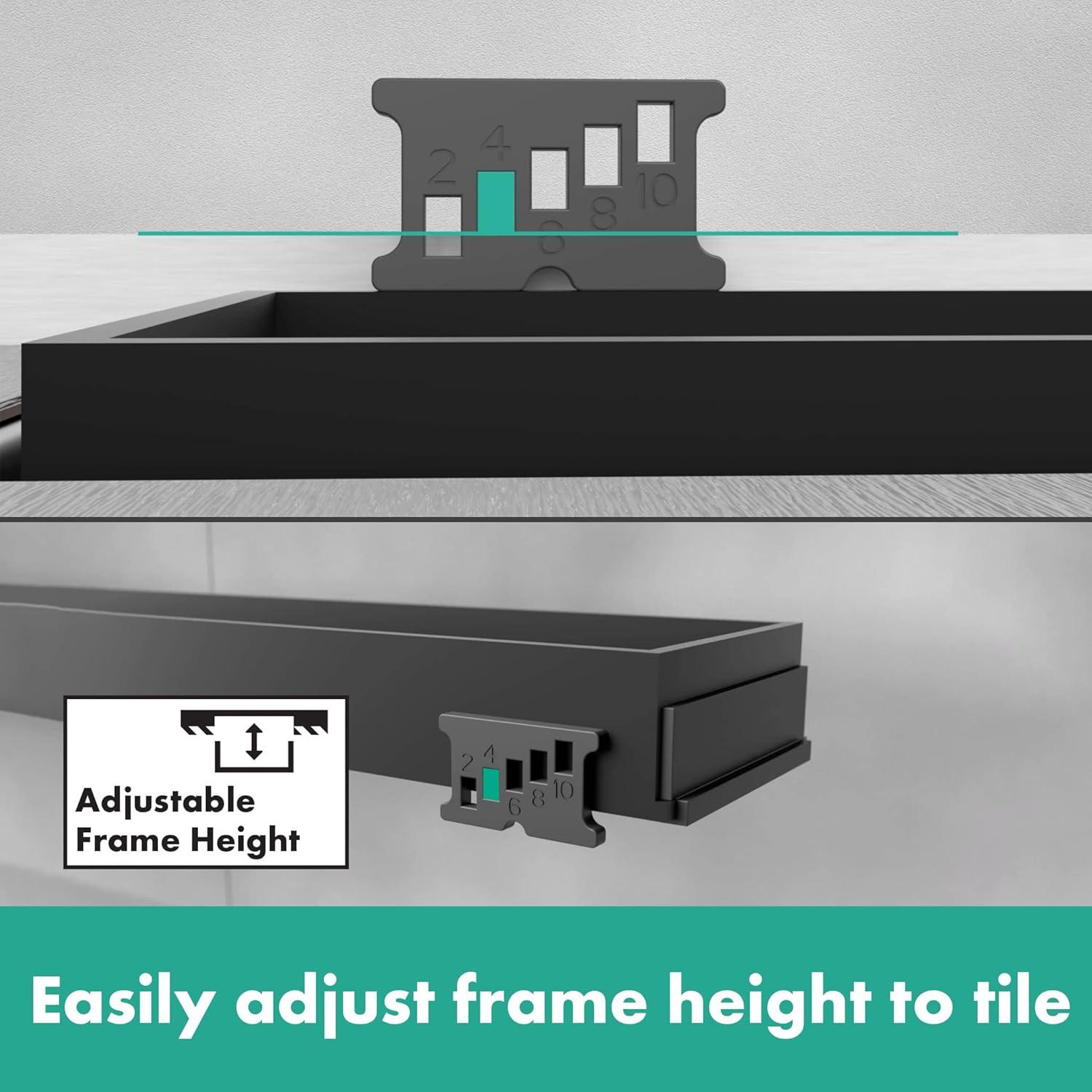 Hansgrohe RainDrain Match Trim Zero/ Tile 47 1/4" with Height Adjustable Frame