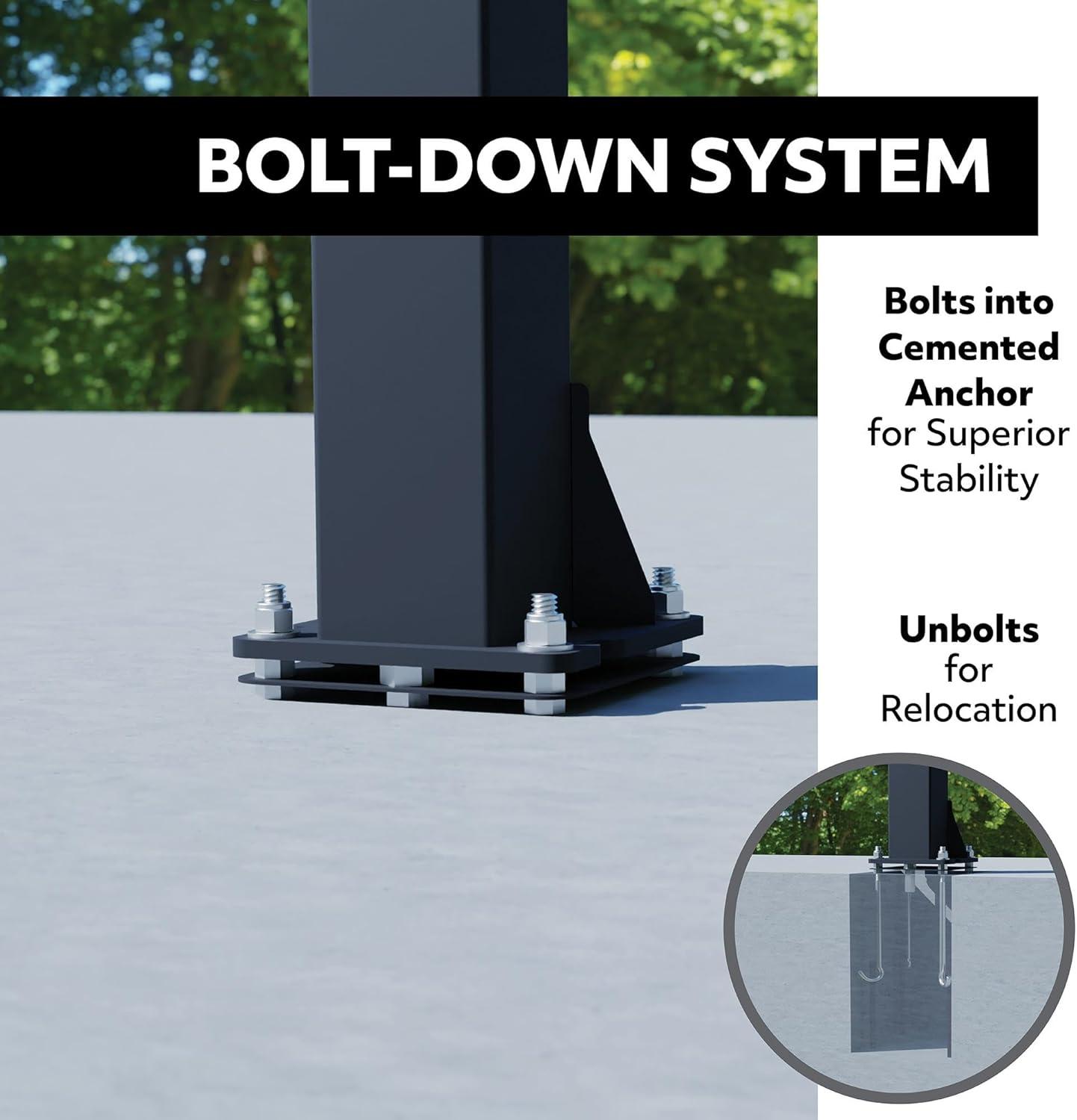 Lifetime Lifetime Height Adjustable Bolt Down Basketball Hoop (54" Tempered Glass Backboard)