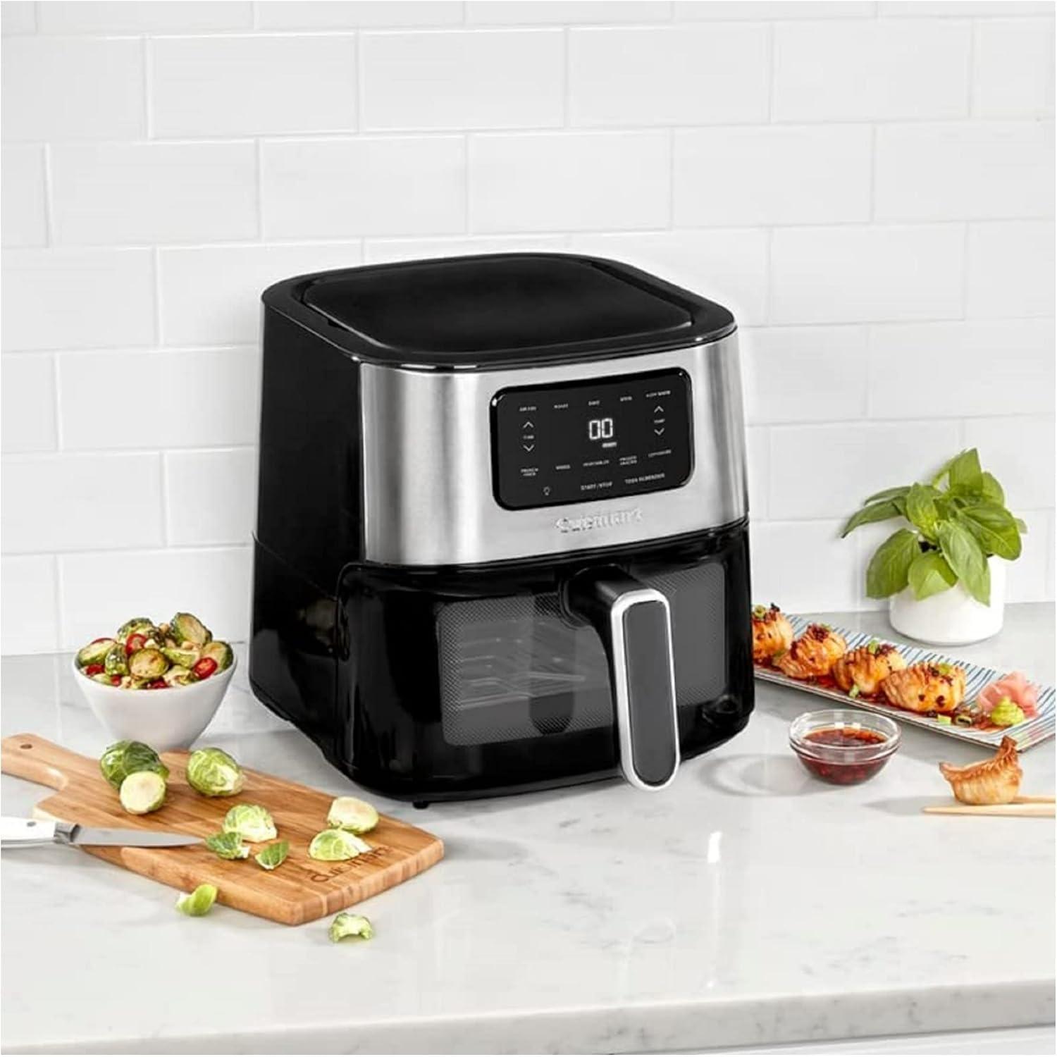 Cuisinart 6qt Basket Stainless Steel AirFryer AIR-200: Digital Control, 1800W, Automatic Shut-Off, Dishwasher-Safe Parts