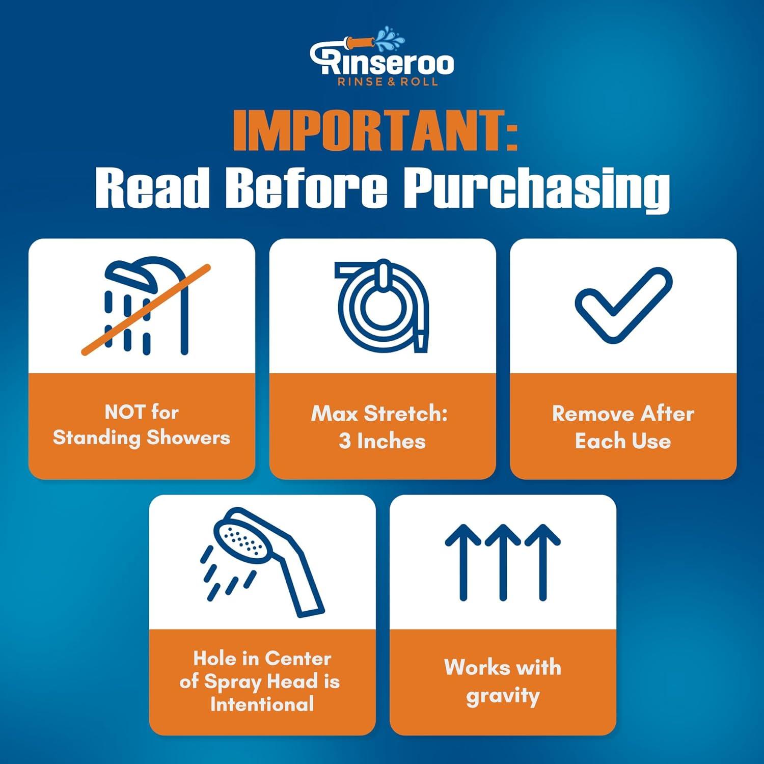 Rinseroo Slip-On Bathtub Faucet Sprayer Attachment. Ultra-Flex Dog Shower Hose Adapter Portable Hose Attachment with Sprayer Pet Showerhead Attach Tub Spout 5 Foot Hose. No Install for Speedy Washing