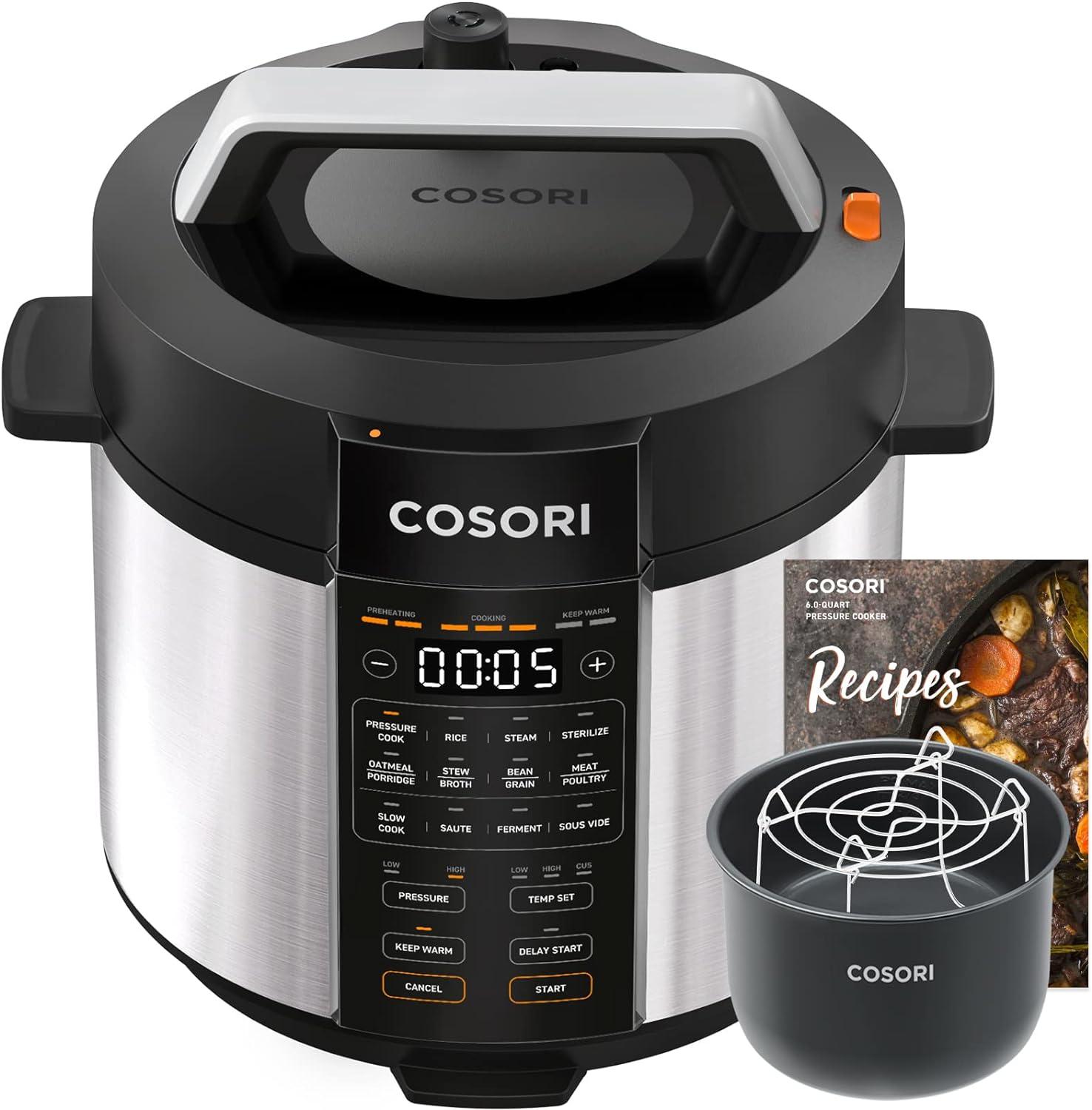 COSORI 6-Quart Stainless Steel 9-in-1 Electric Pressure Cooker