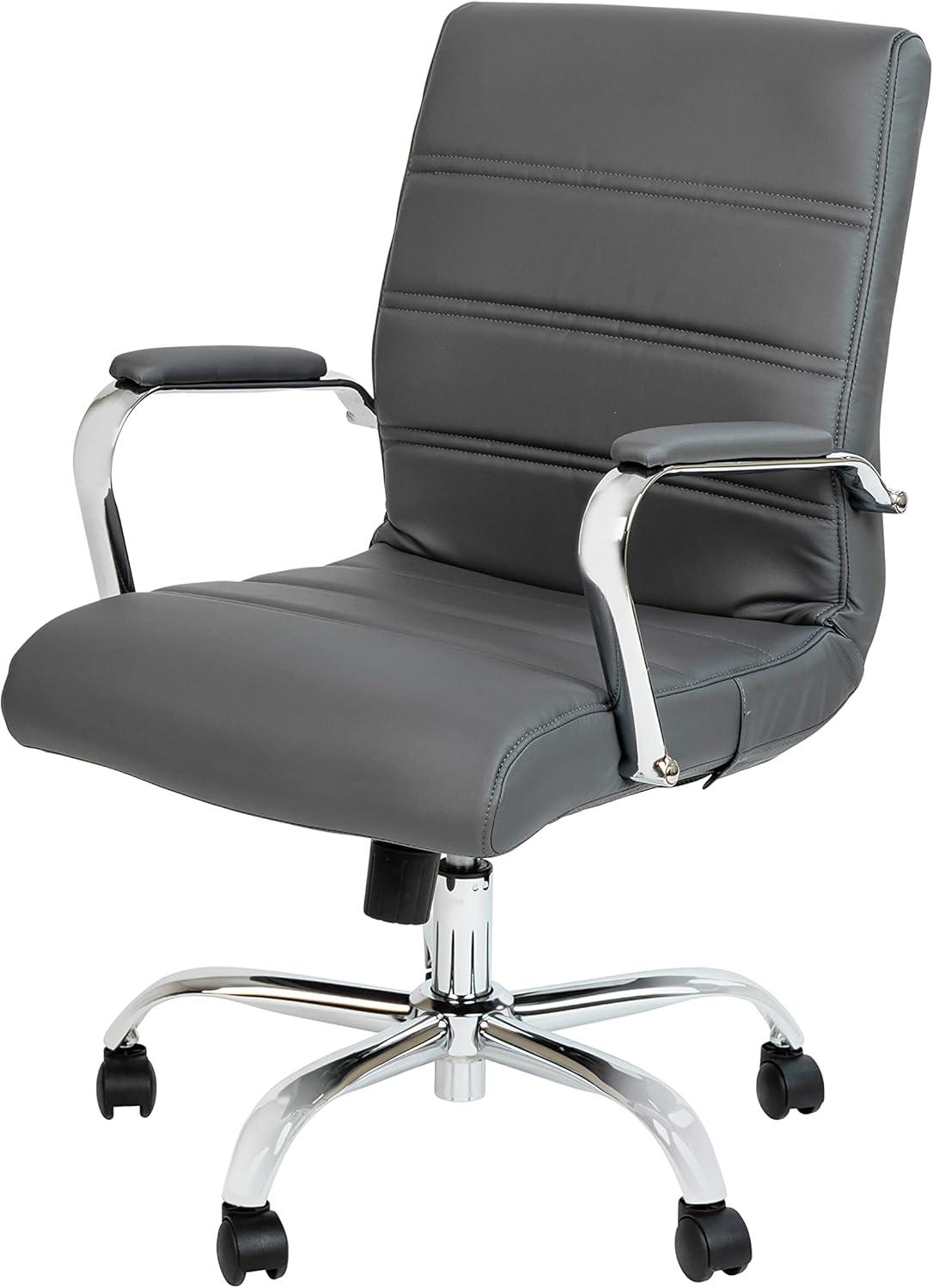 Flash Furniture Mid-Back Executive Swivel Office Chair with Metal Frame and Arms