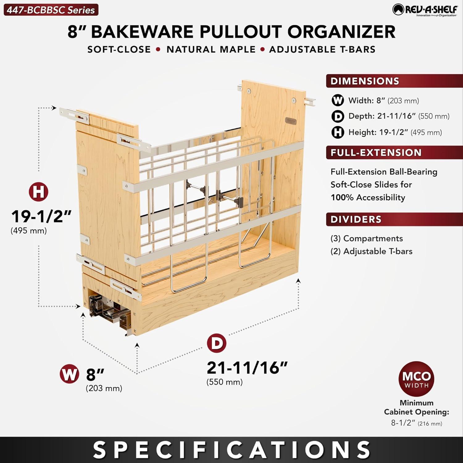 Rev-A-Shelf Rev-A-Shelf Pull Out Cabinet Organizer, Ball Bearing Soft-Close