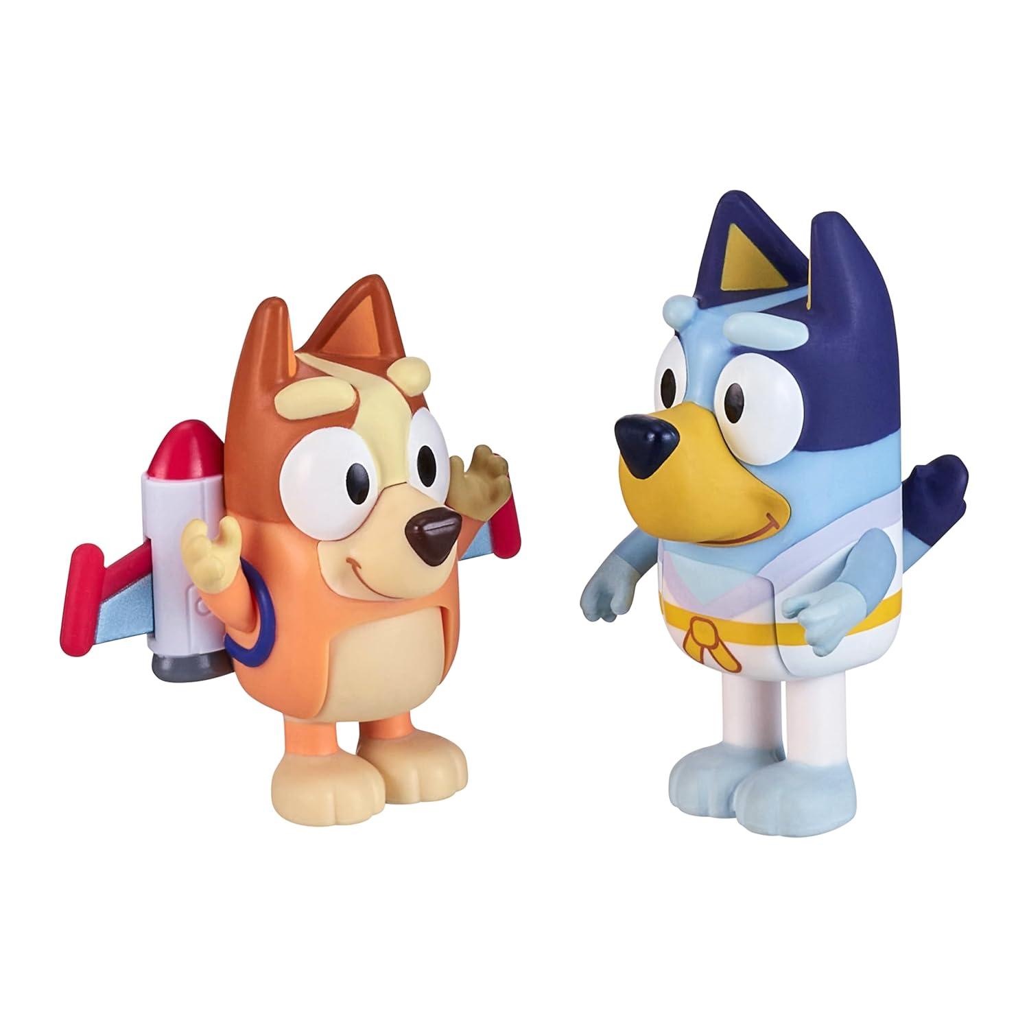 Bluey Action Heroes 2.5 inch Bluey and Bingo Figures, Ages 3+