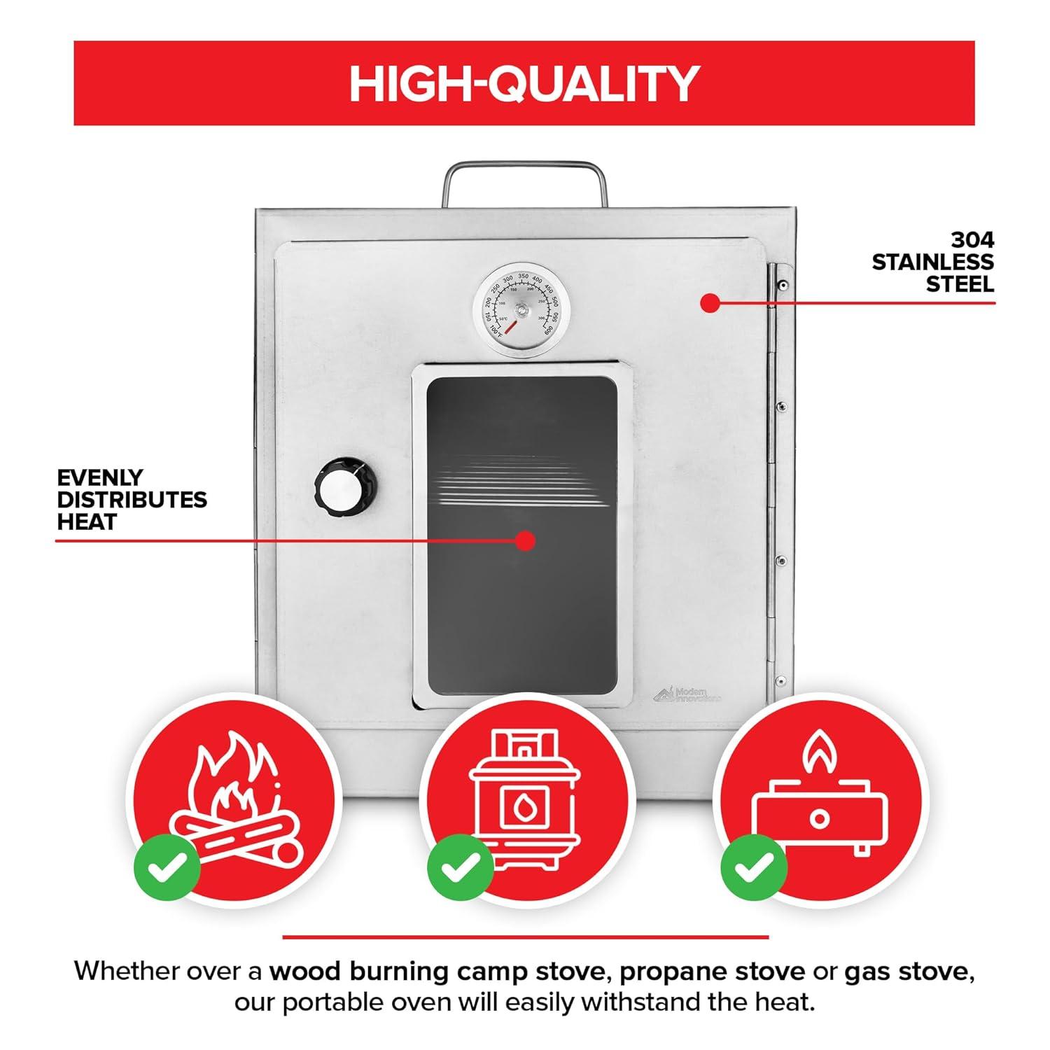 Stainless Steel Portable Folding Camping Oven with Glass Window