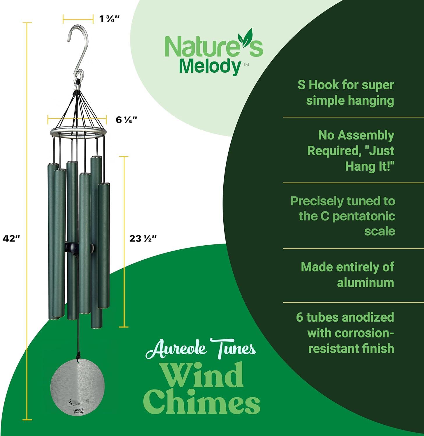 Nature's Melody Tuned 6-Tube Outdoor Wind Chimes