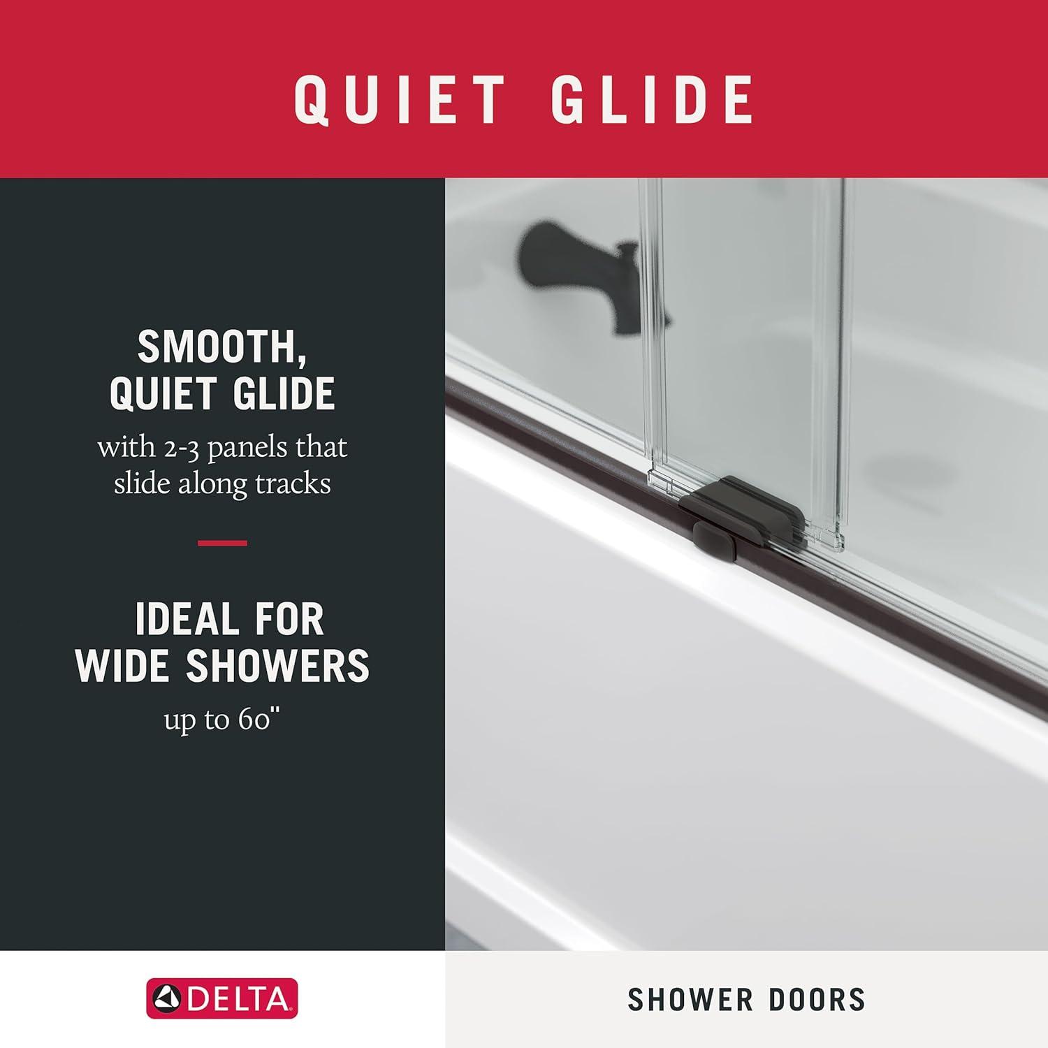 Delta Paxos 60 in. x 62-1/4 in. Frameless Sliding Bathtub Door in Chrome with 5/16 in. (8mm) Tempered Clear Glass, SD5758473