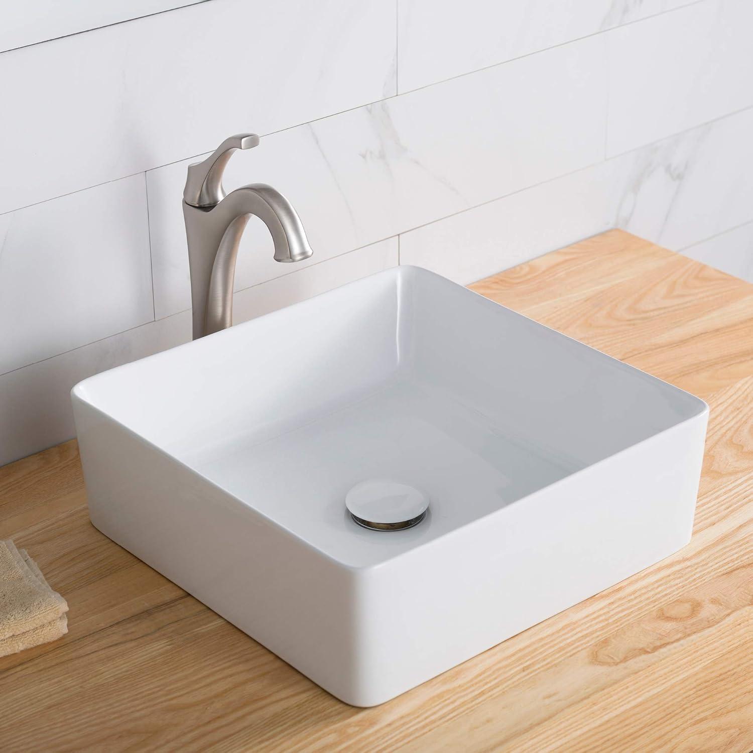 Thin ceramics Square Vessel Bathroom Sink