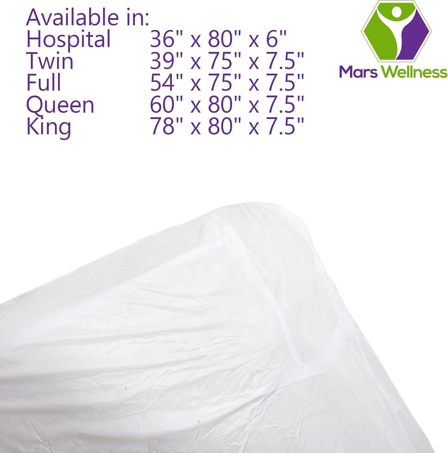 Mars Wellness Waterproof Vinyl Mattress Protector and Cover - White Mattress Cover Sheet Fitted Twin