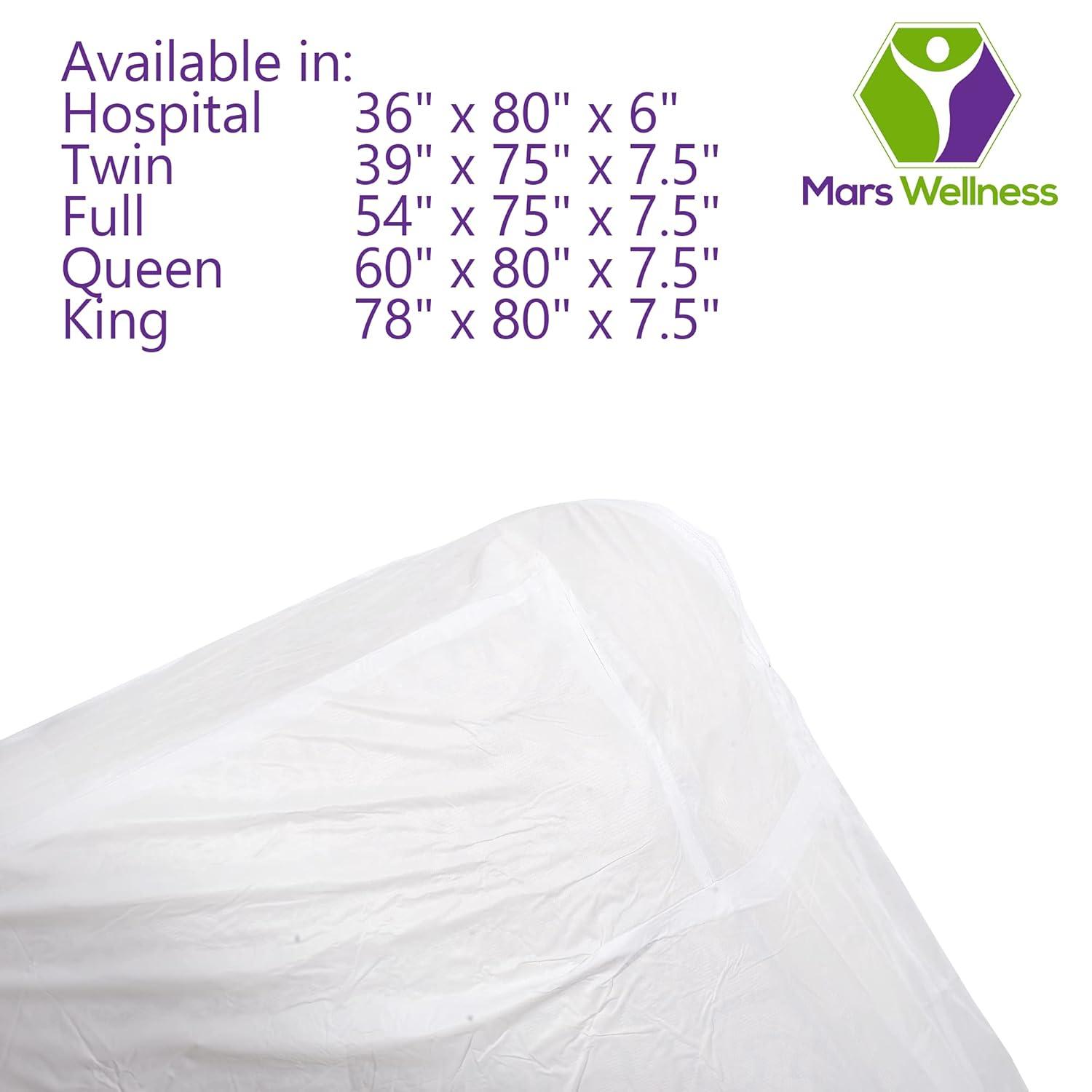 Mars Wellness Waterproof Vinyl Mattress Protector and Cover - White Mattress Cover Sheet Fitted Twin