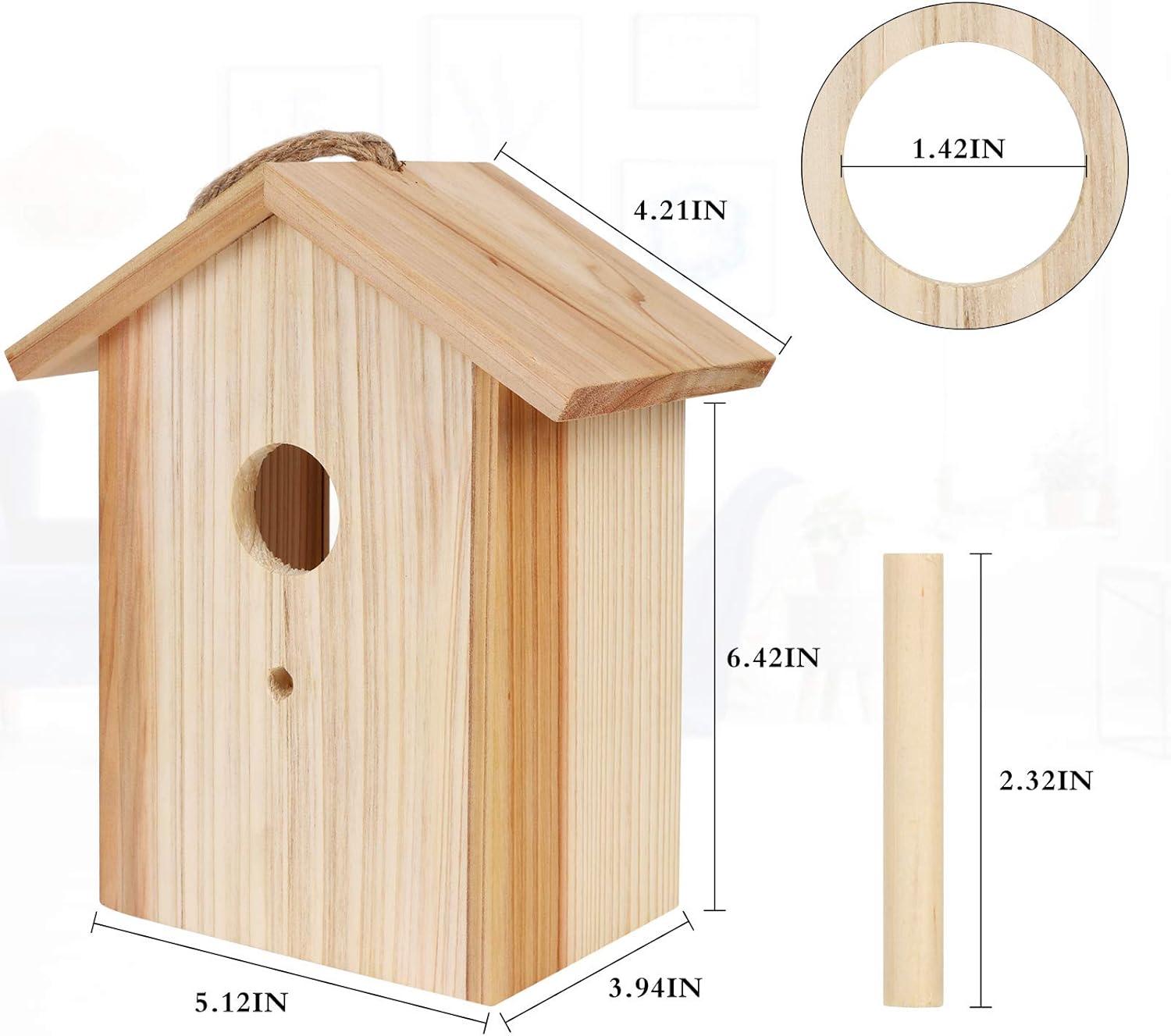 Window Bird House with Strong Suction Cup and Lanyard for Outside - See Through Upgraded Wooden Birdhouse Outdoors,Bird Nest Transparent Design for Easy Observation,Best Gift for Kids