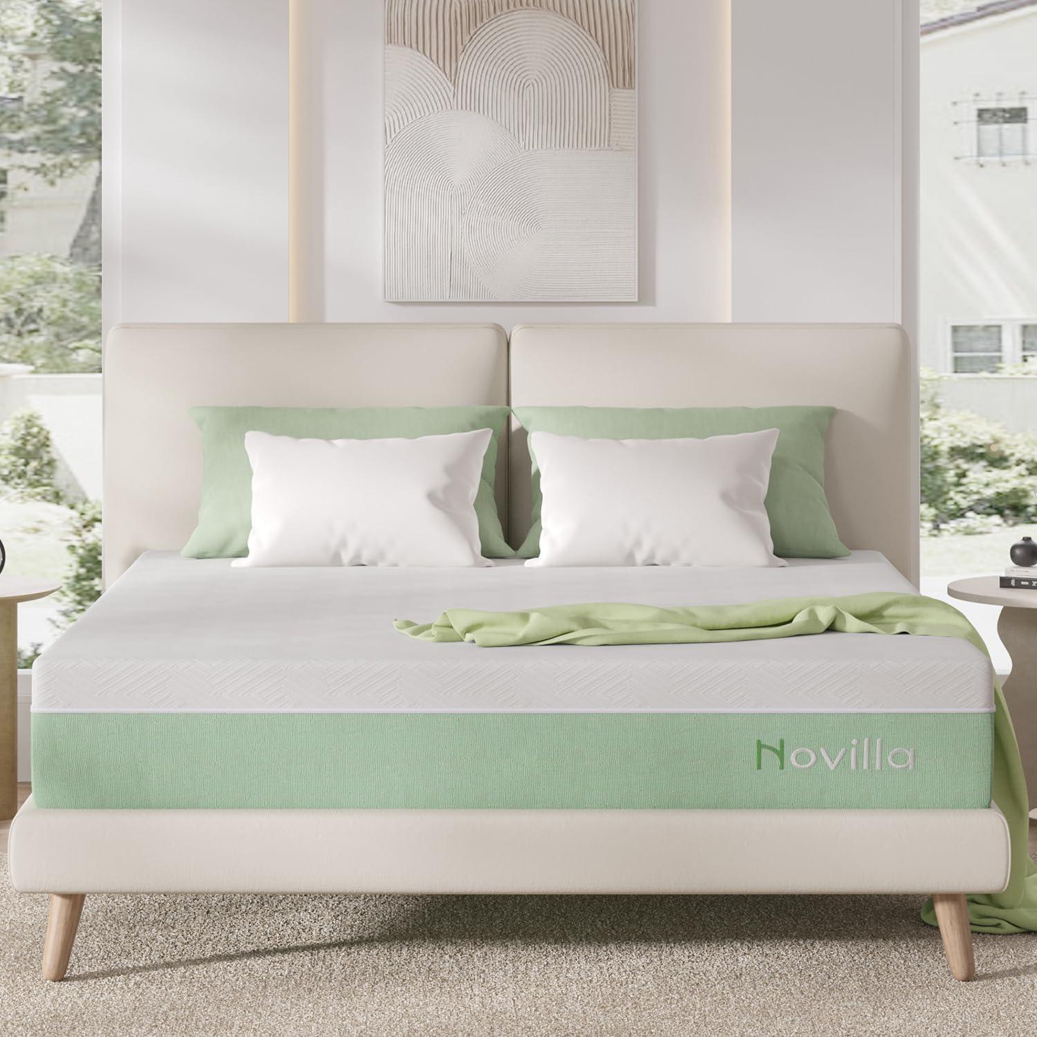 Queen Size Green Gel Memory Foam Mattress with Bamboo Cover