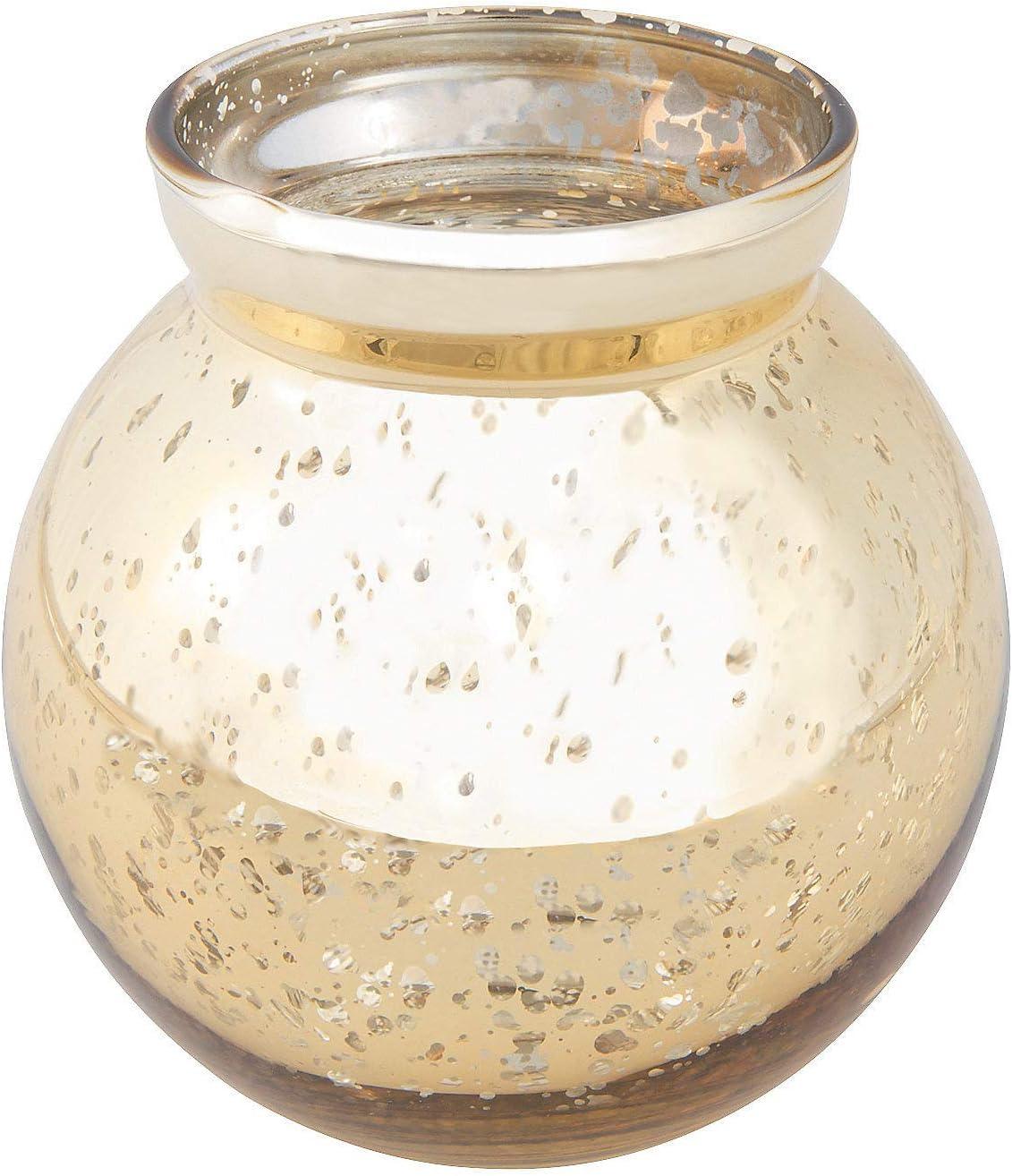 Gold Round Mercury Glass Bud Vases Set of 6