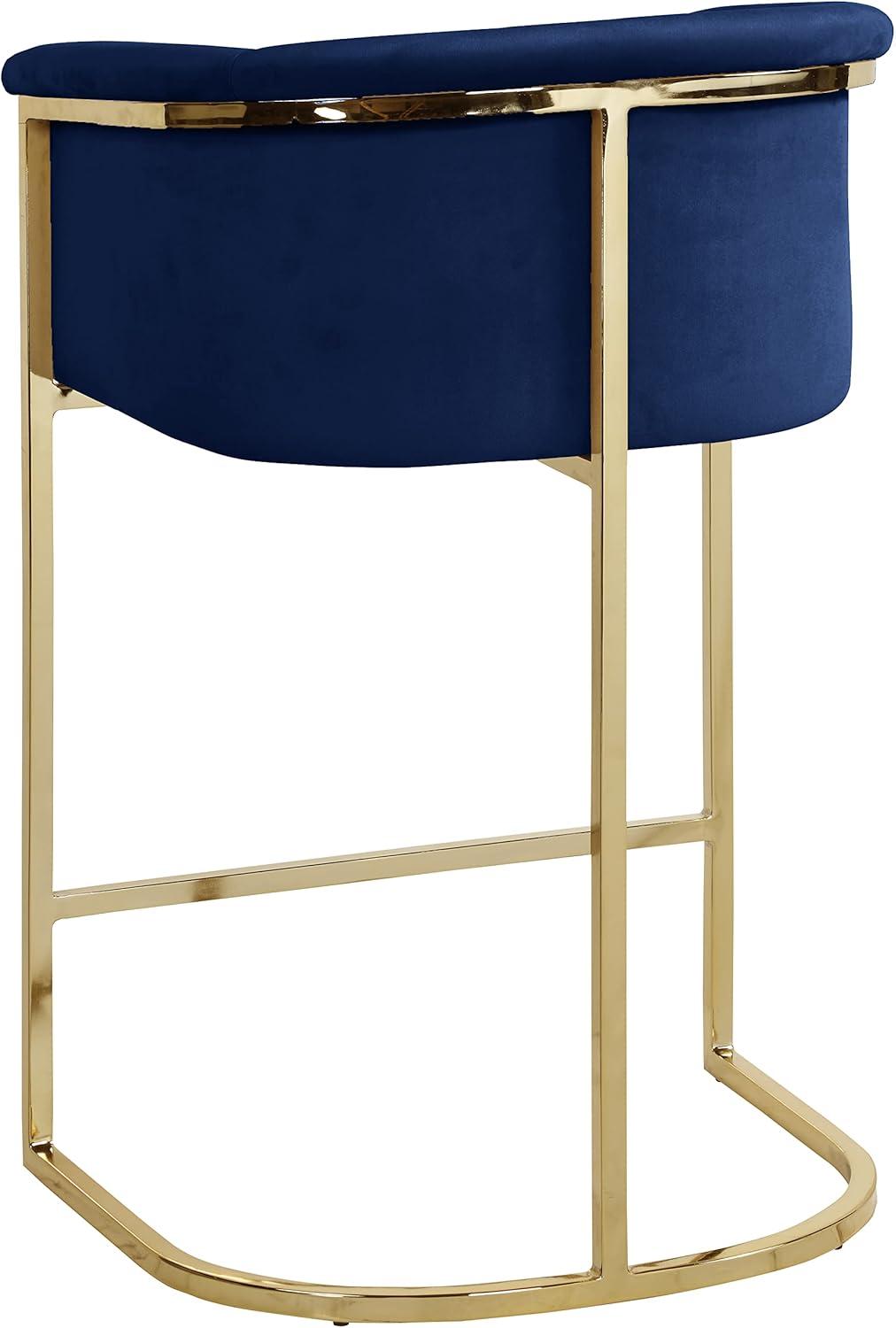 Meridian Furniture Donatella Navy Velvet Stool