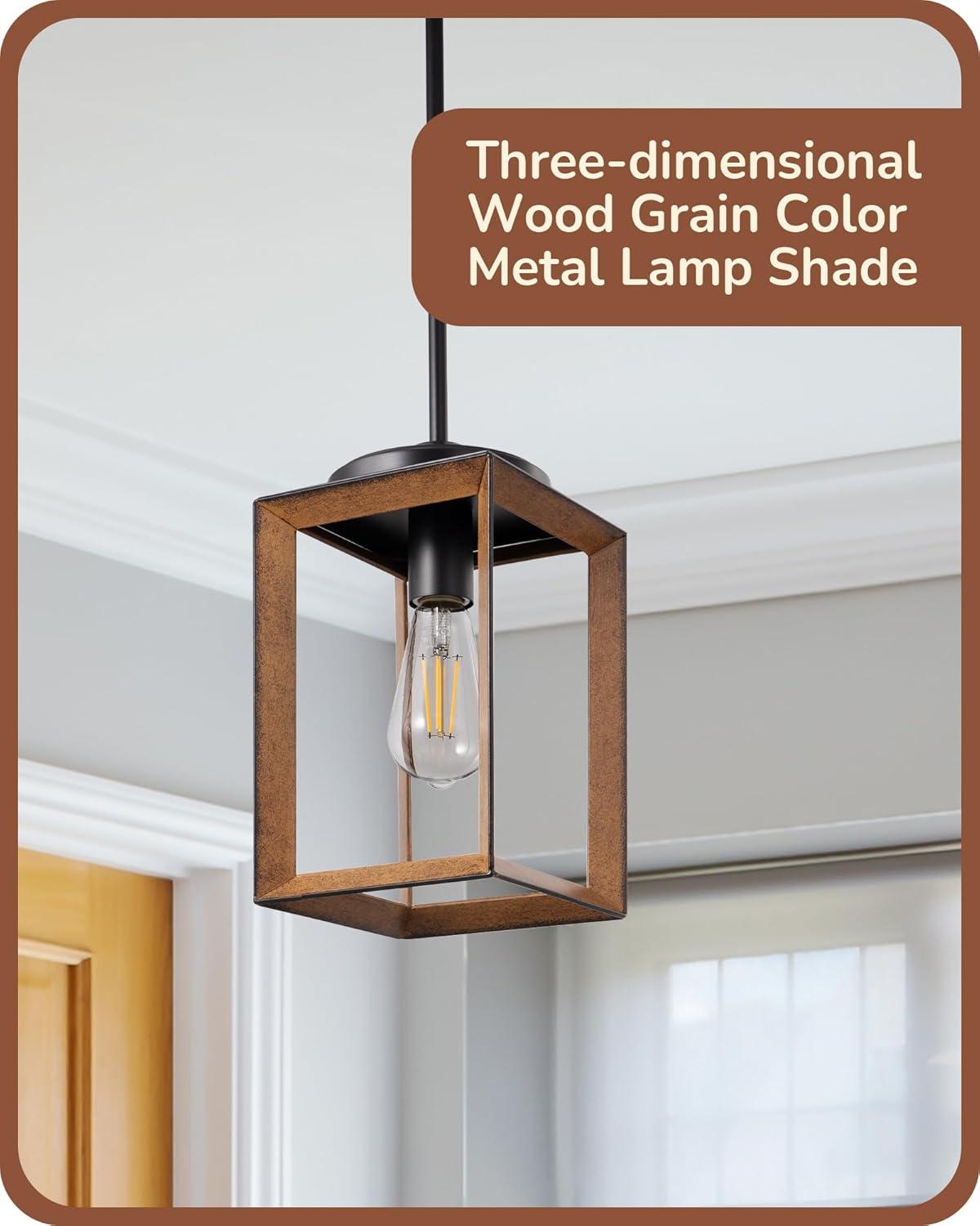 EDISHINE Single Farmhouse Pendant Lighting for Kitchen Island, Dining Room Hanging Light Fixtures with Adjustable Pipes