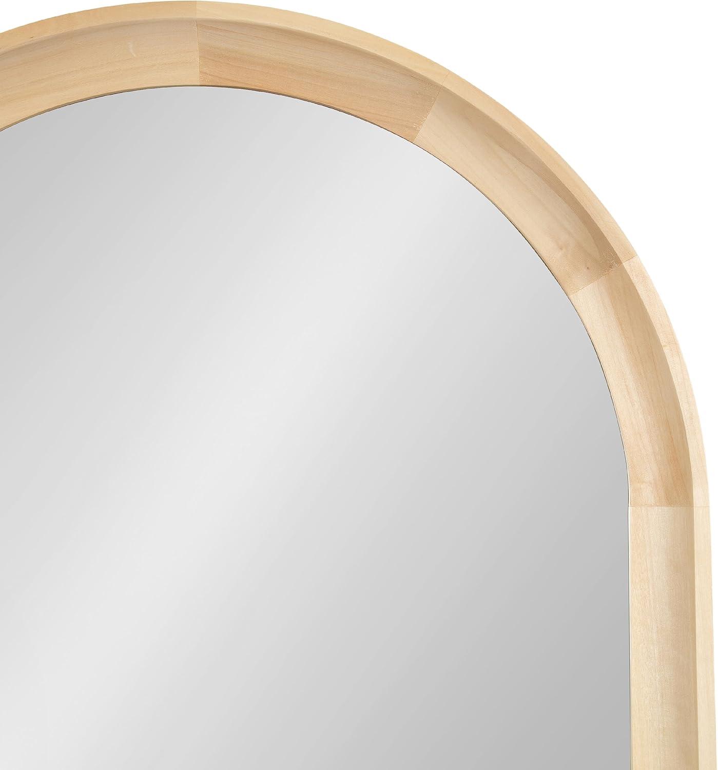 20"x30" Hatherleigh Arch Wood Wall Mirror Natural: Durable, Light Finish - Kate & Laurel All Things Decor