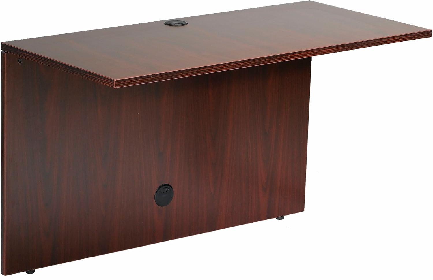 Boss Office Products Holland Series Executive U-Shaped Desk With File Storage Pedestal And Hutch, Mahogany