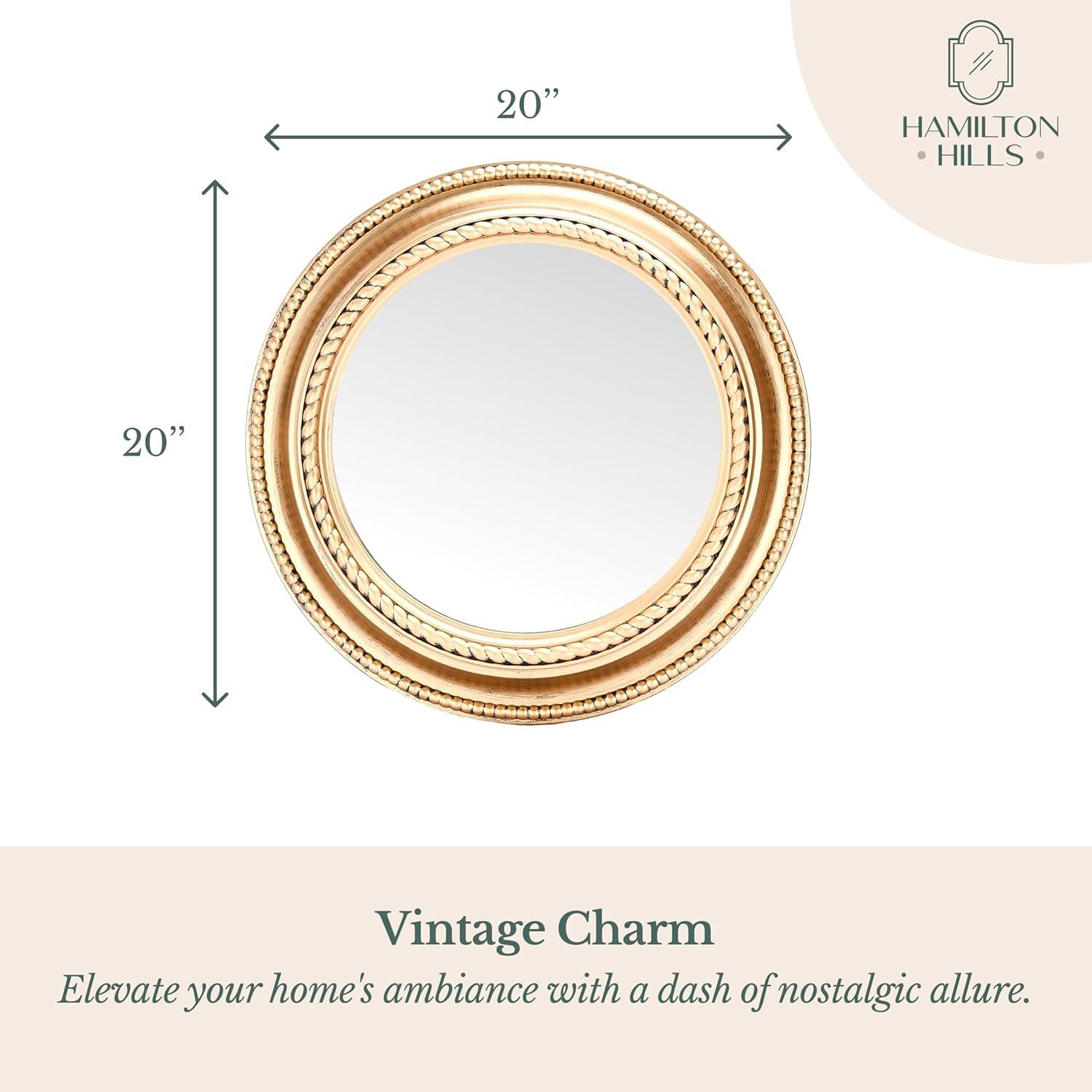 Hamilton Hills 24" Bronze Circle Deep Set Metal Round Frame Mirror Contemporary